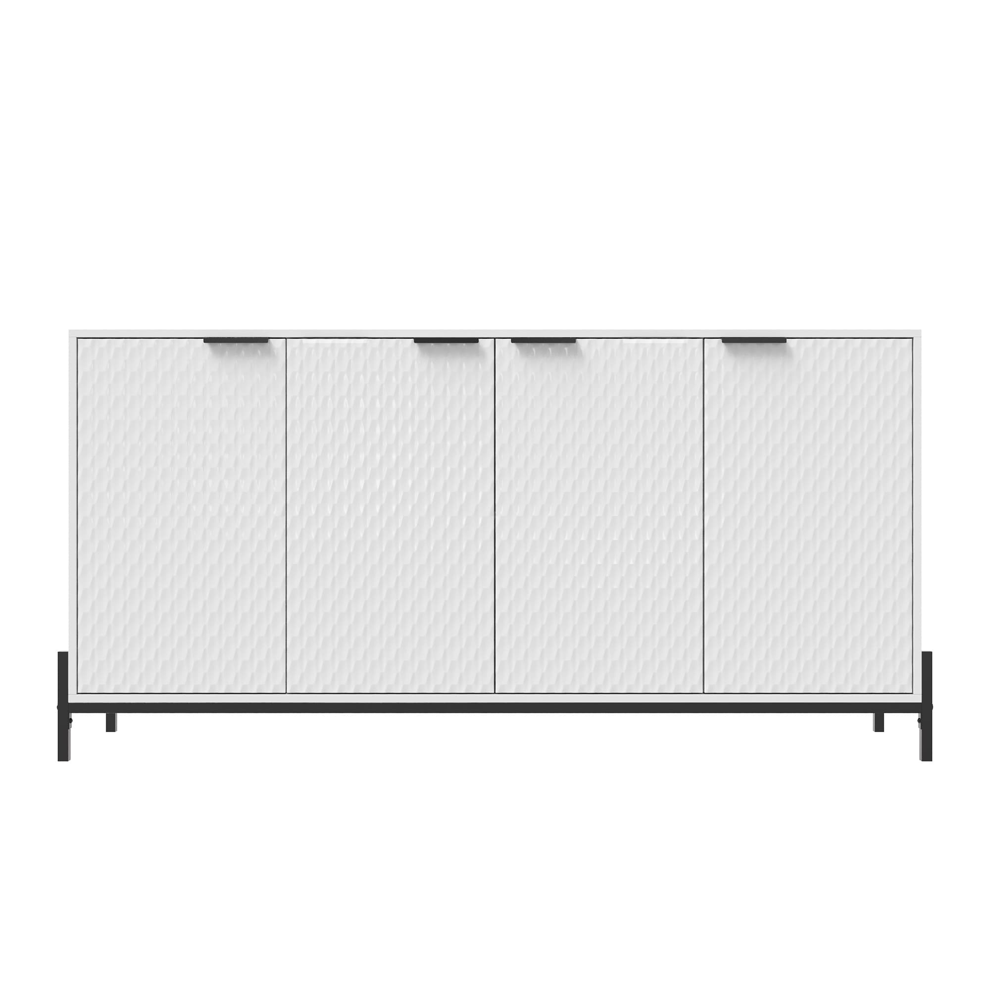 Clihome CL-HZ4M-WH 64.57-in W 4-Door White Accent Cabinet