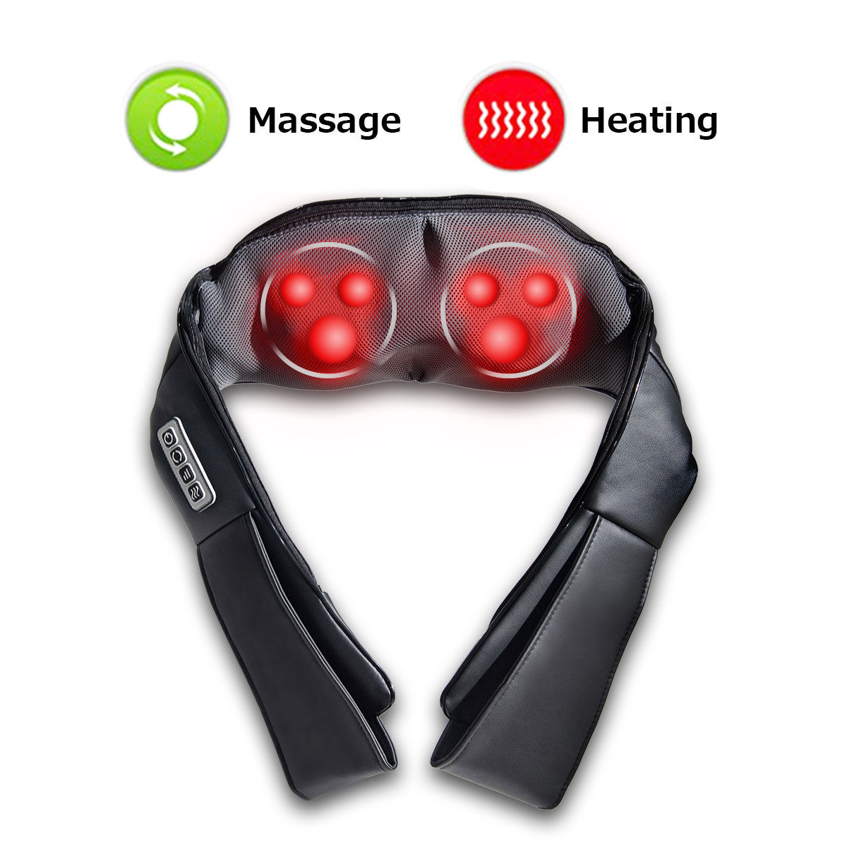 Costway  Shiatsu Back and Neck Massager Kneading Shoulder Massage Pillow with Heat Straps