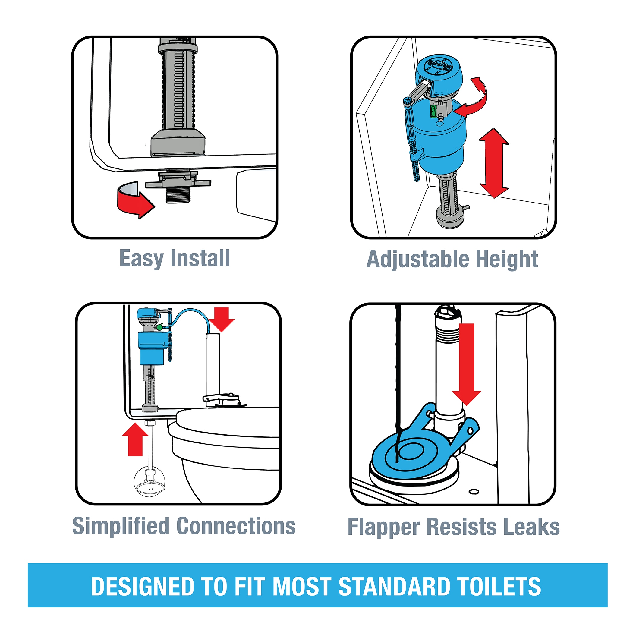 Water-Saving Toilet Repair Kit for 3-inch Flush Valve Toilets - Danco