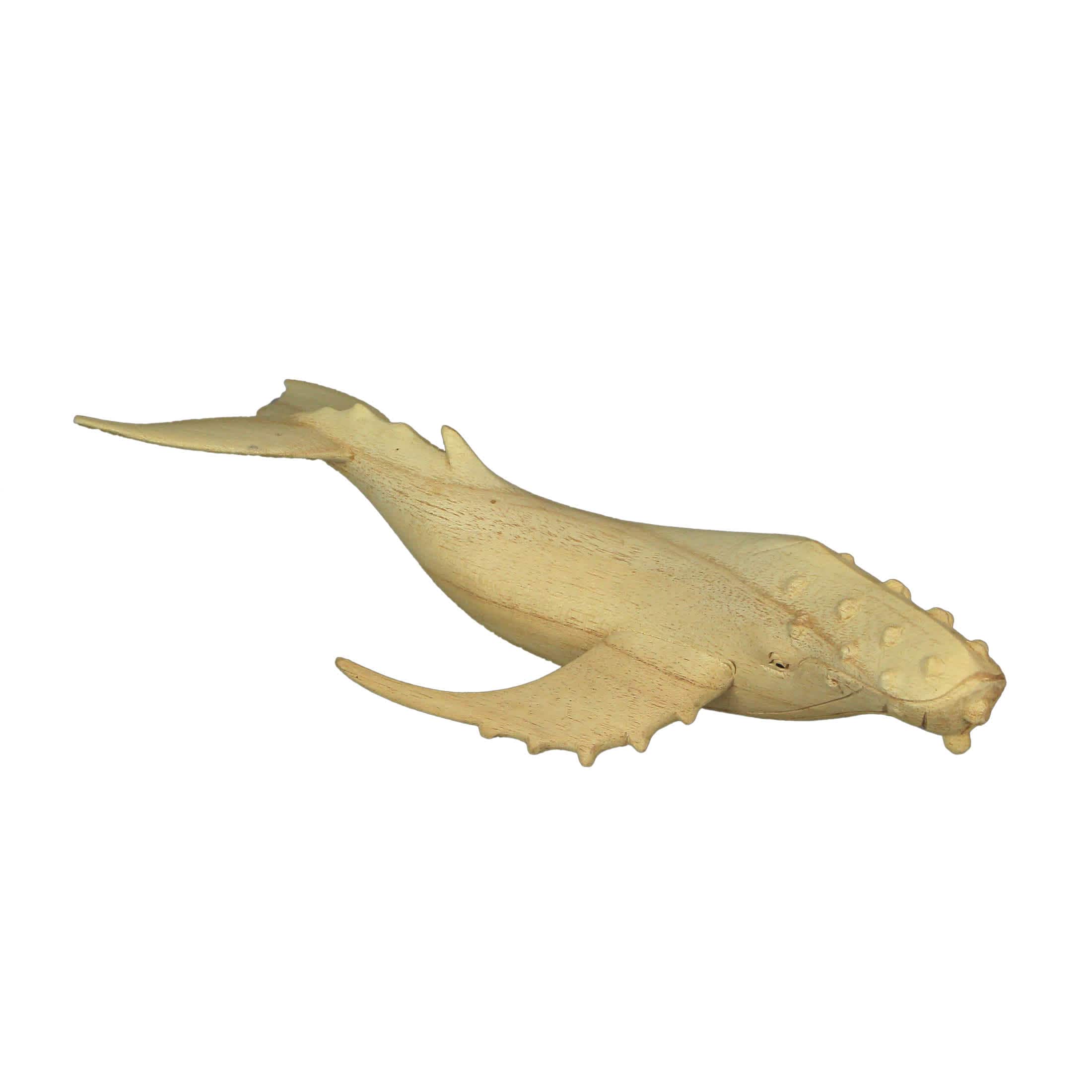 Things2Die4 CON-67547 12 Inch Hand Carved Whale Wooden Sculpture Decorative Figurine Beach Home Decor