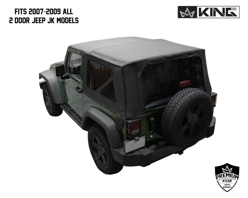 King 4WD Replacement Soft Top- Black Diamond- JK 2 Door 2007-2009 in the  Exterior Car Accessories department at 