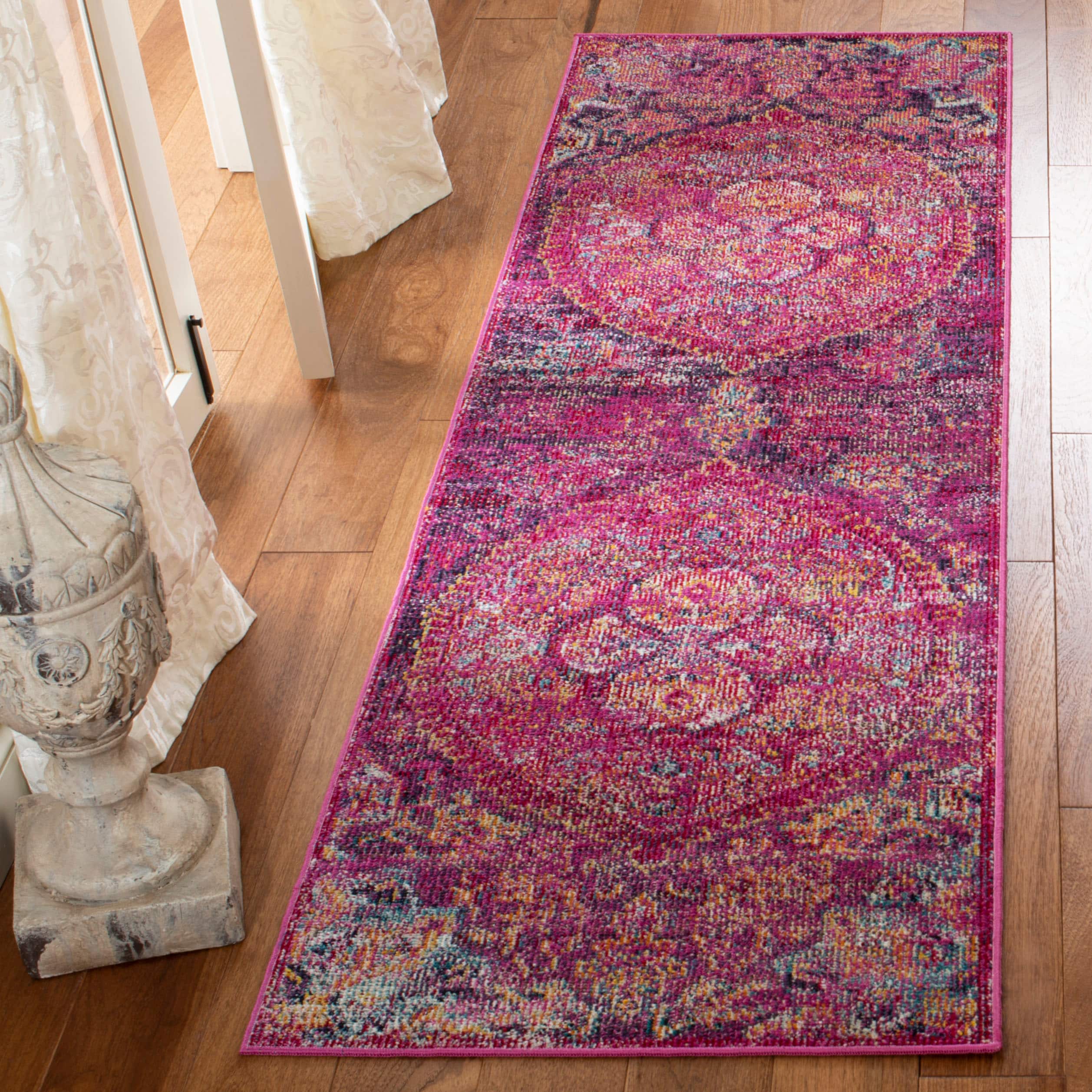 Crystal 512S Fuchsia Purple 2 x 9 Rectangular Runner rug