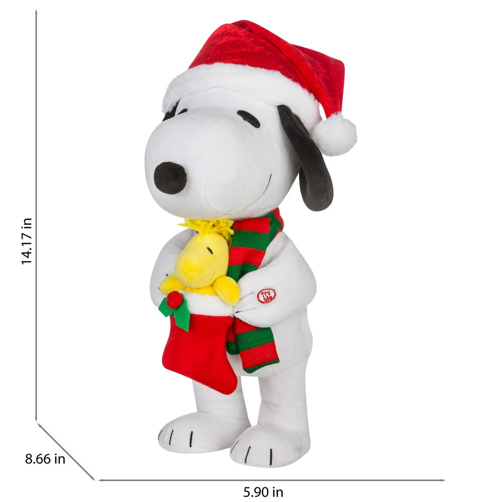 Peluche Snoopy sentado con gorro navideño 17 cm Peanuts Bon Ton Toys
