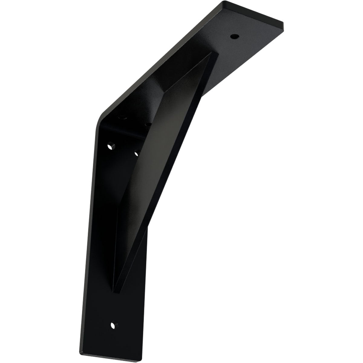 Ekena Millwork BKTM02X08X08TRPBL Traditional 8-in x 2-in x 8-in Black Steel Mounting bracket
