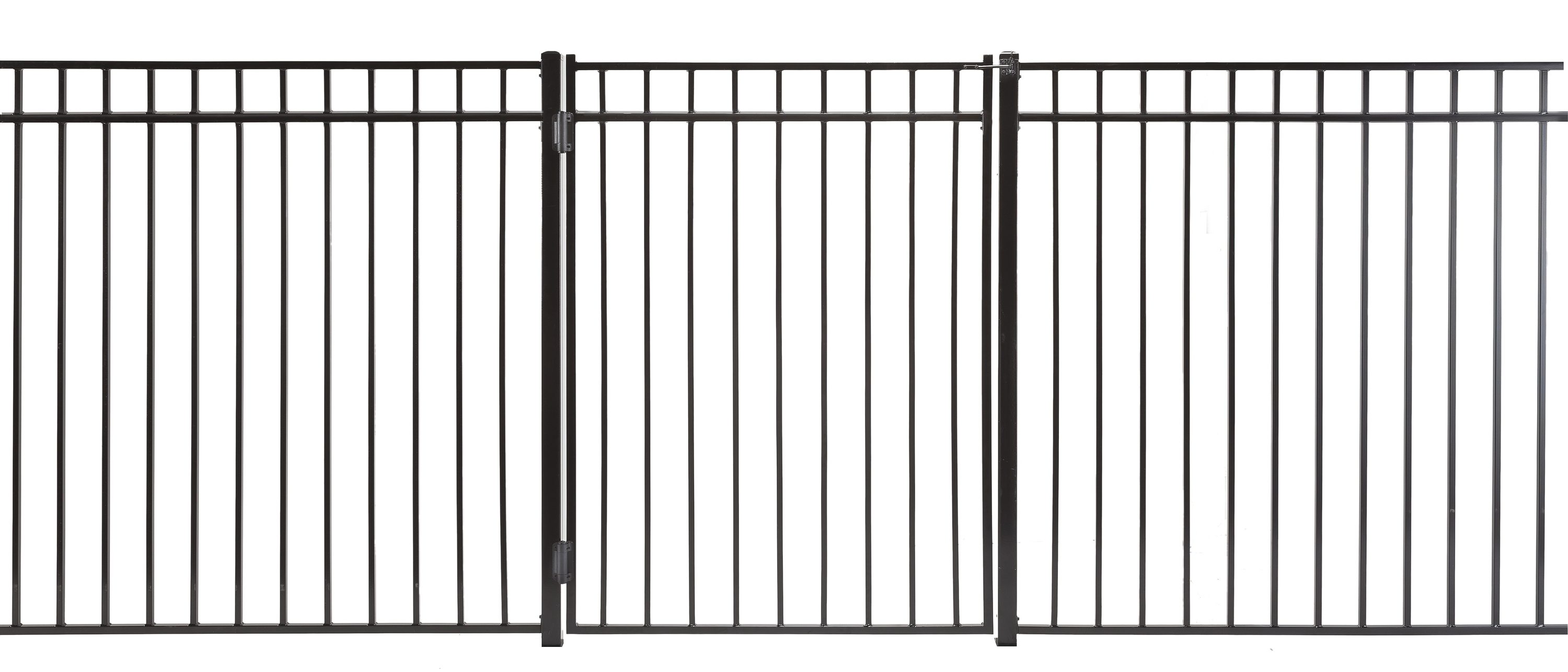 Monroe 3-ft H x 3-ft W Powder Coated Steel Flat-top Decorative Walk-thru Fence Gate