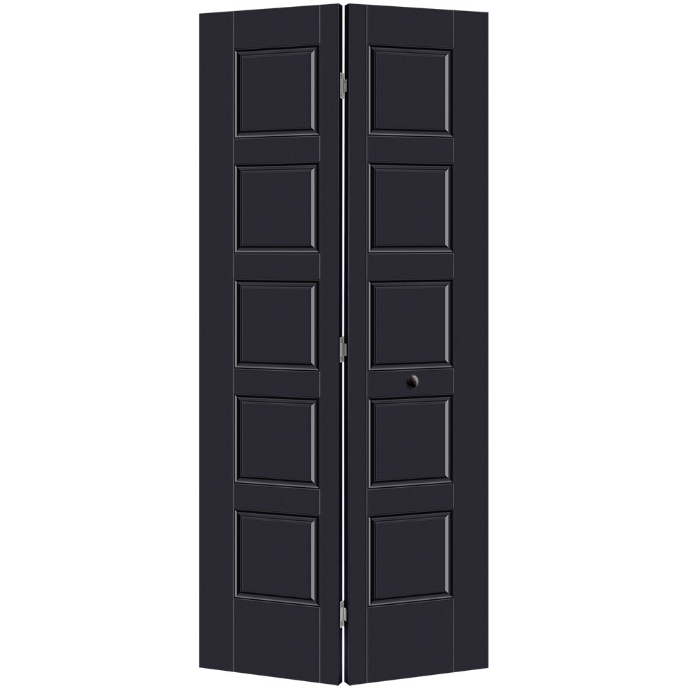 Masonite 1444402 Riverside 36-in x 80-in Midnight 5-panel equal Smooth Hollow core Prefinished Molded composite Closet Bifold Door ( Hardware Included )