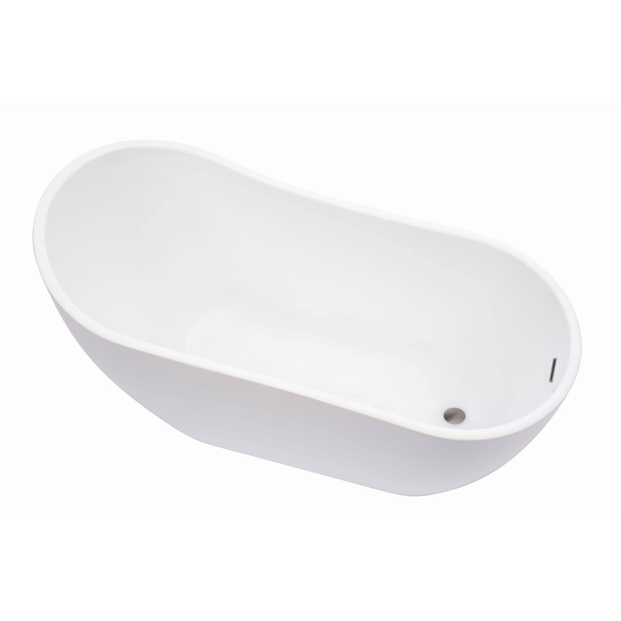 Amara 59" White Acrylic Freestanding Soaking Bathtub