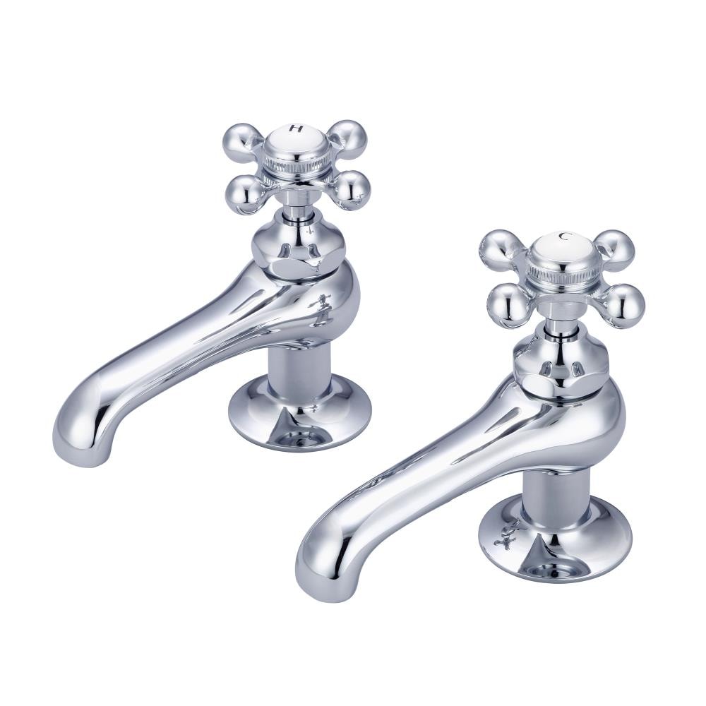Water Creation F1-0003-01-DX F1 Chrome Widespread 2-handle Low-arc Commercial/Residential Handle Bathroom Sink Faucet with Drain