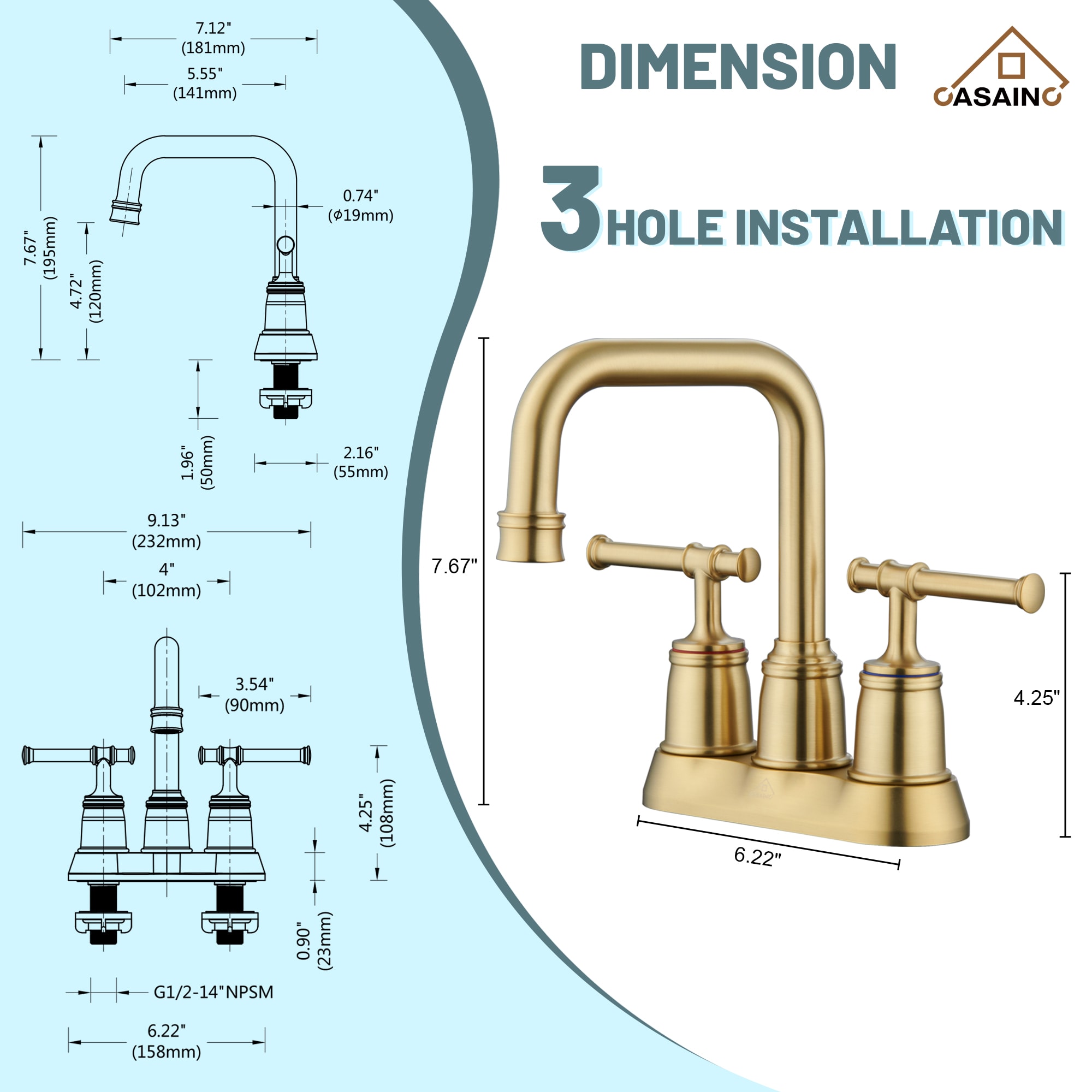 CASAINC YT-71MB Lavatory-Faucets - View #7