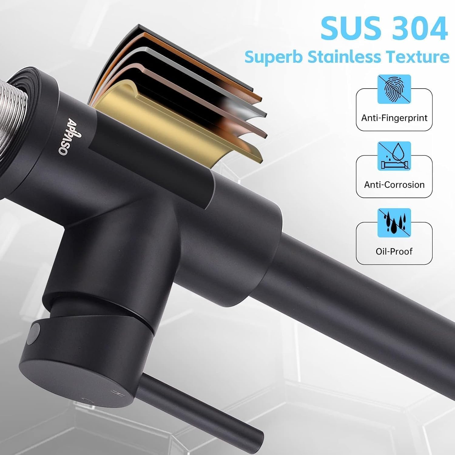 APPASO 3002-MB Kitchen-Faucets - View #7