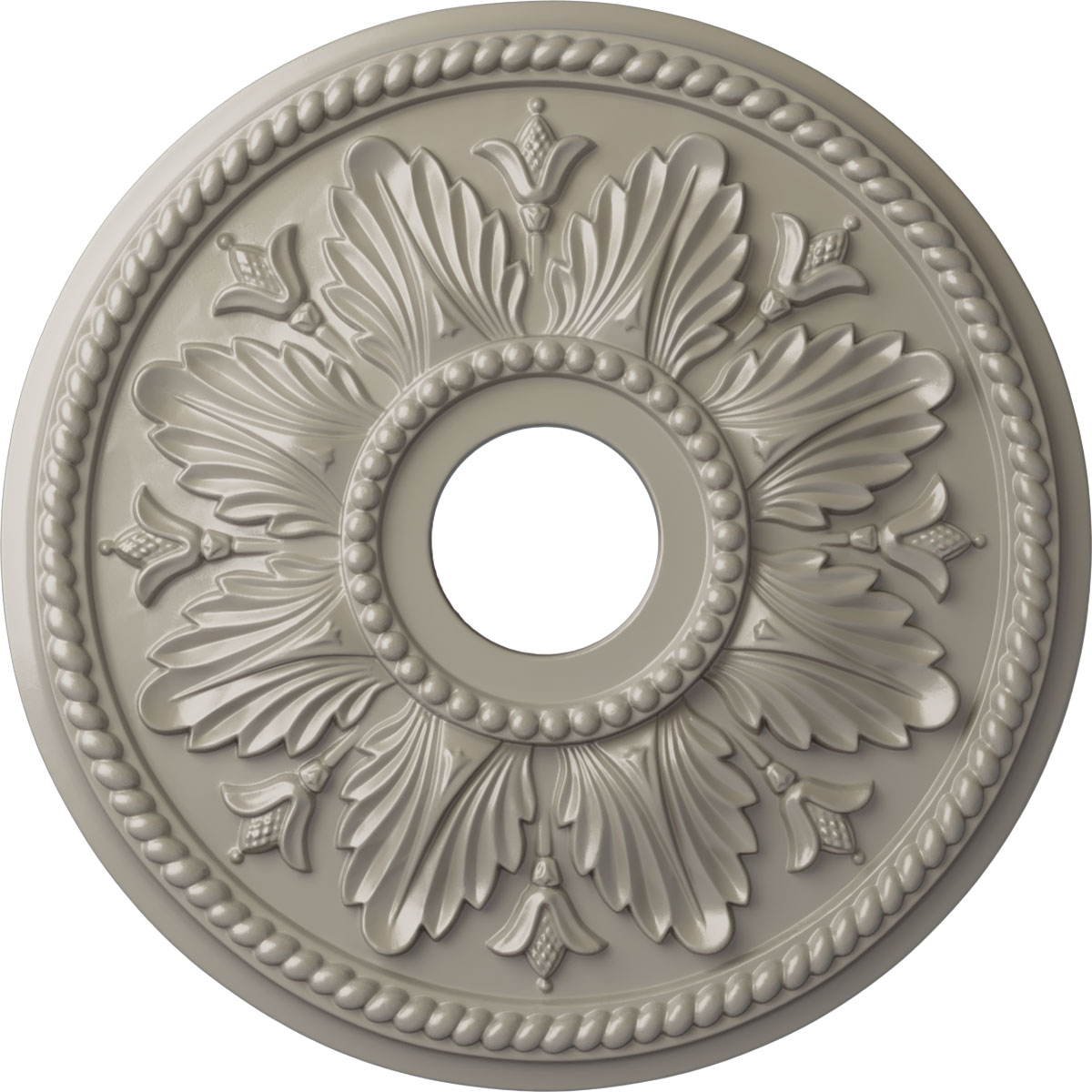 Ekena Millwork CM18ED1PWS Edinburgh 18.125-in W x 18.125-in L Painted Pearl White Polyurethane Whole Ceiling Medallion