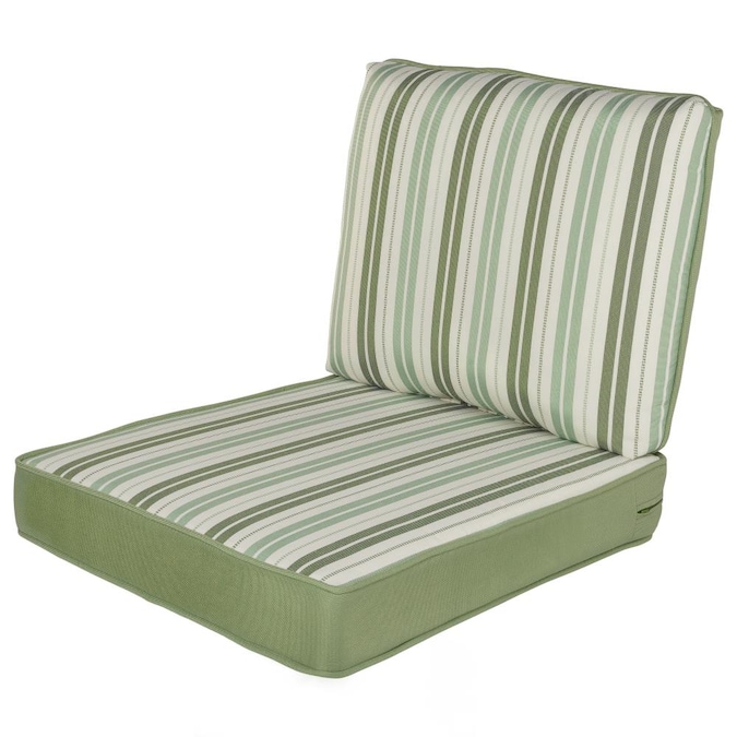Green Stripe Patio Chair Cushion, Outdoor Lawn Furniture Cushions