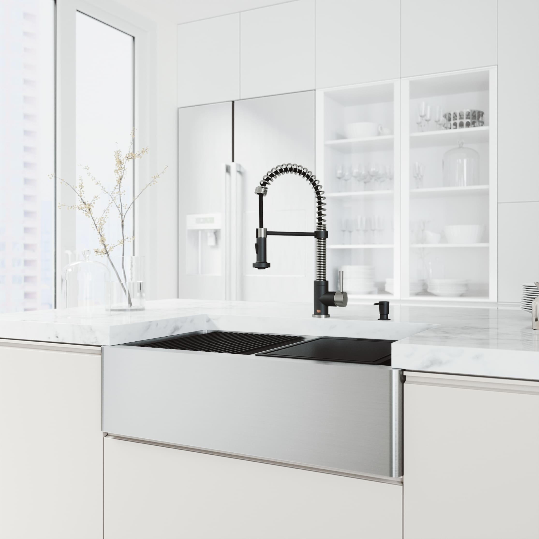 Oxford 33" Stainless Steel Double Bowl Farmhouse Kitchen Sink