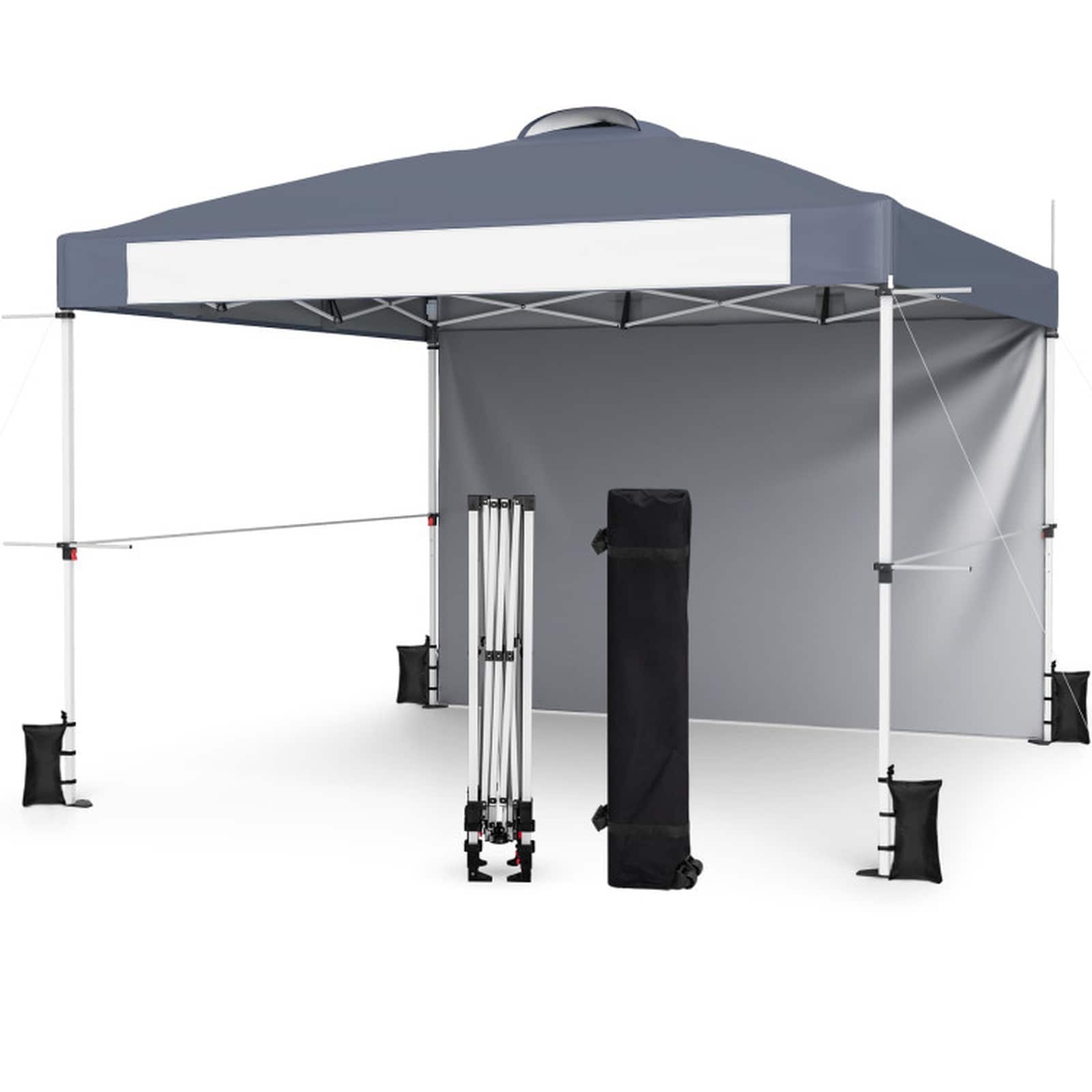 SUGIFT - 10x10 Pop Up Canopy Commercial Instant Canopy Tent with Roller Bag Banner Strip Detachab...