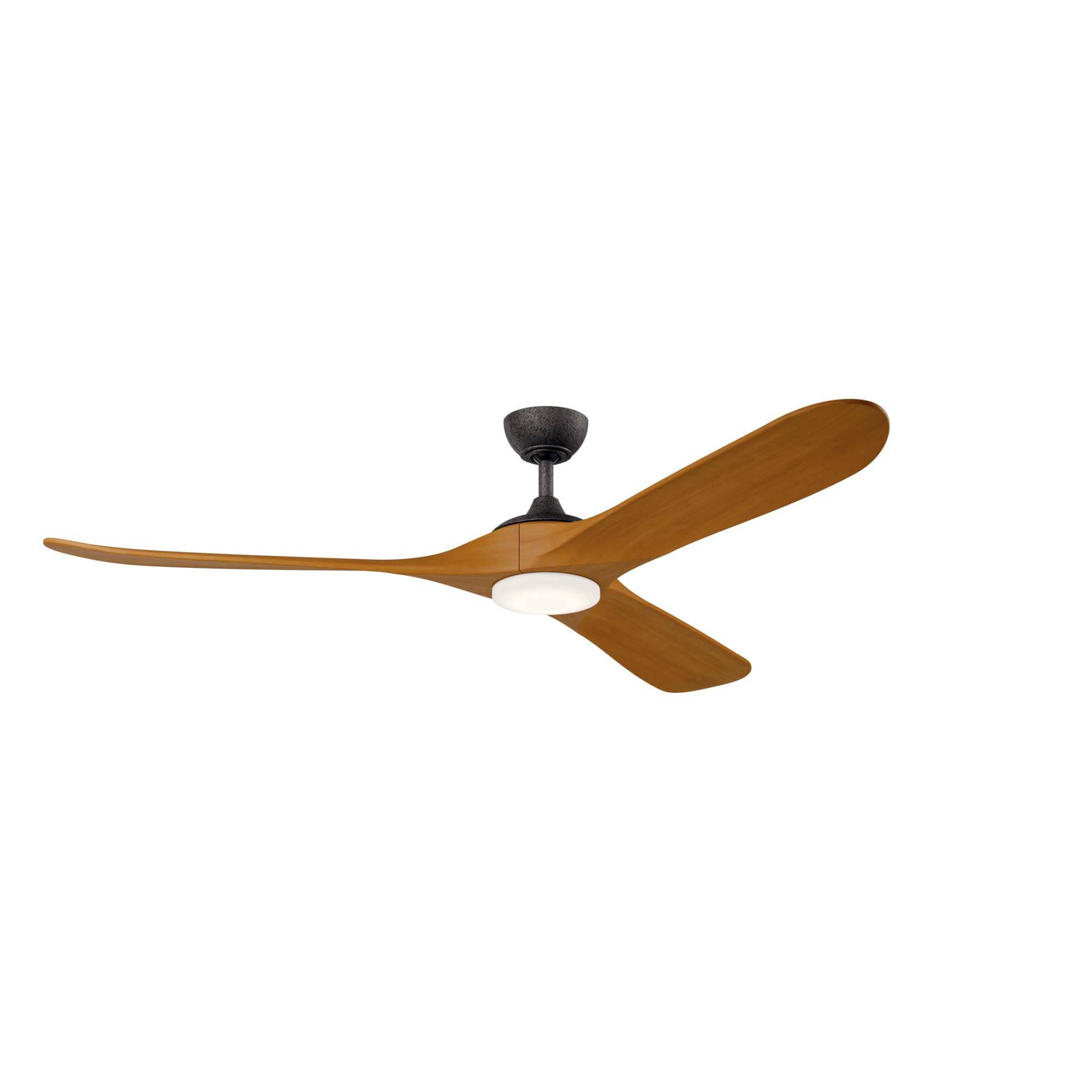 Kichler 310570AVI Mylo 70-in Color-Changing Integrated LED Outdoor Anvil Iron with Honey Maple Blades Ceiling Fan With Light - Remote Included ( 3 -Blade )