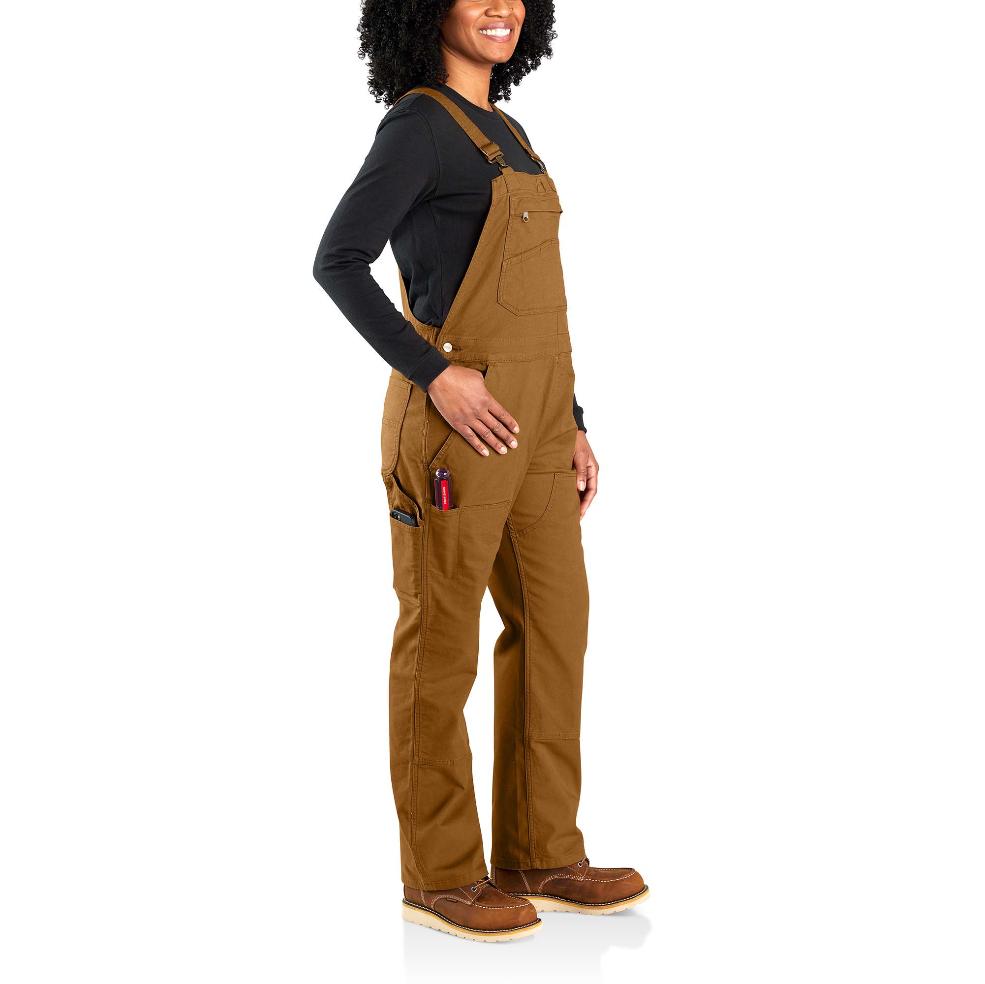 Carhartt Women's Carhartt Brown Sleeveless Canvas Overall (Medium Short) in  the Coveralls & Overalls department at