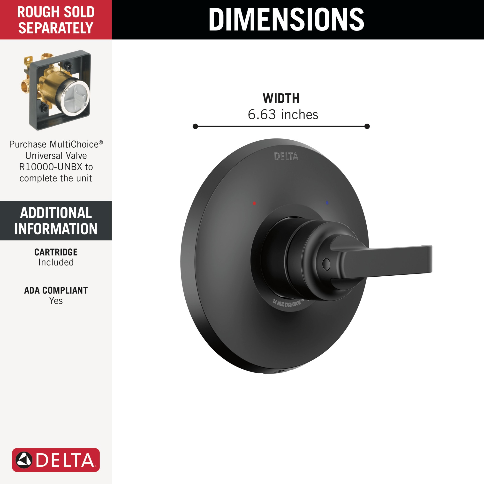 Delta T14089-BL Bath-Shower-Facc - View #3