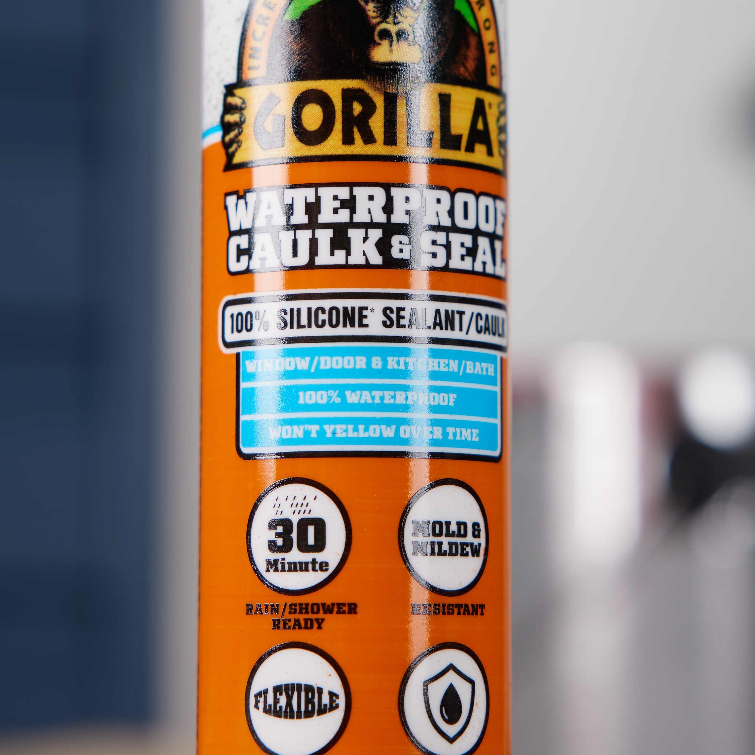 Gorilla Clear 100 Percent Silicone Sealant Caulk, Waterproof and Mold &  Mildew Resistant, 10 Ounce Cartridge, Clear, (Pack of 1) : :  Industrial & Scientific