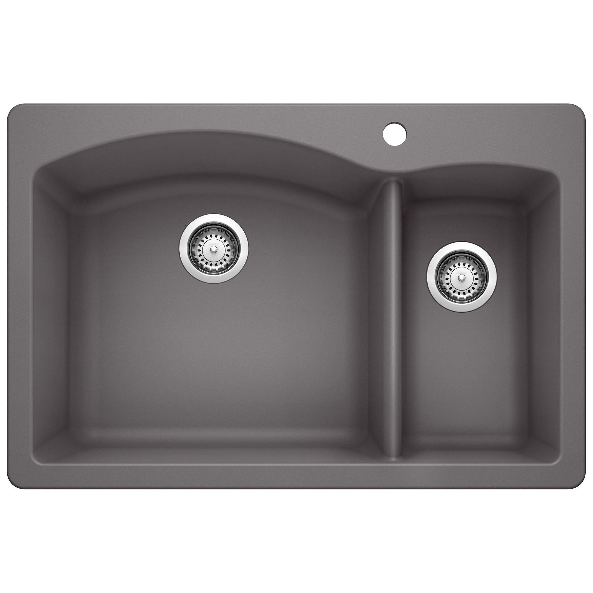BLANCO 441464 Diamond Silgranit Drop-in or undermount 33-in x 22-in Granite Double offset bowl Kitchen Sink