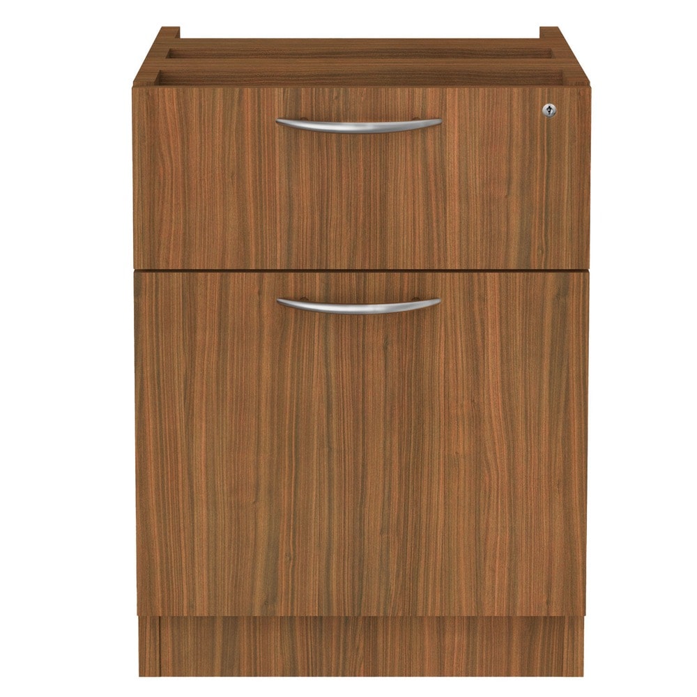 Alera ALENVA552222WA Valencia Series 2-Drawer Hanging File Pedestal in Modern Walnut - Stylish Office Storage Solution