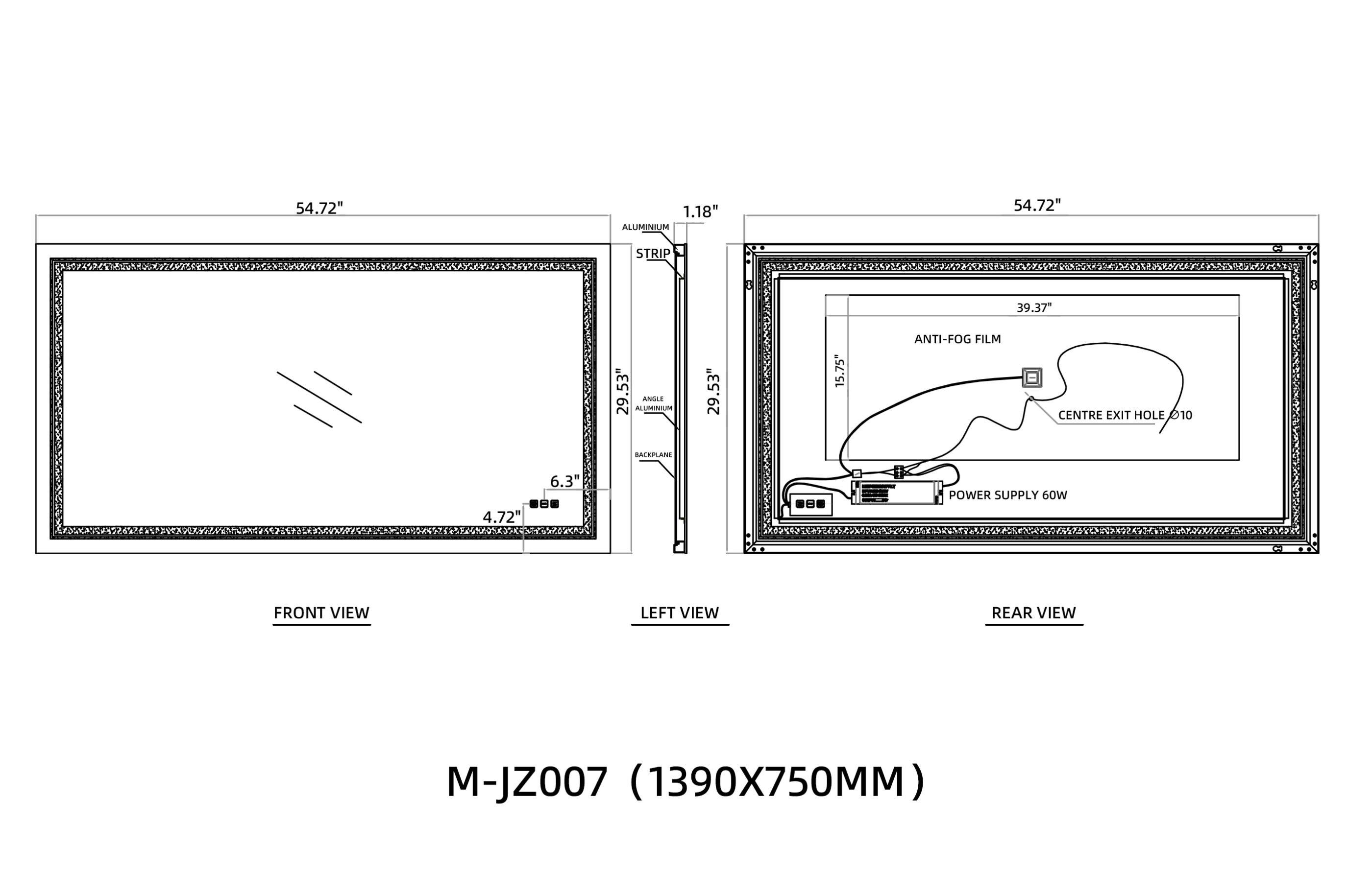 WELLFOR GIZBSO02MR Framed-Bath-Mirrors - View #4