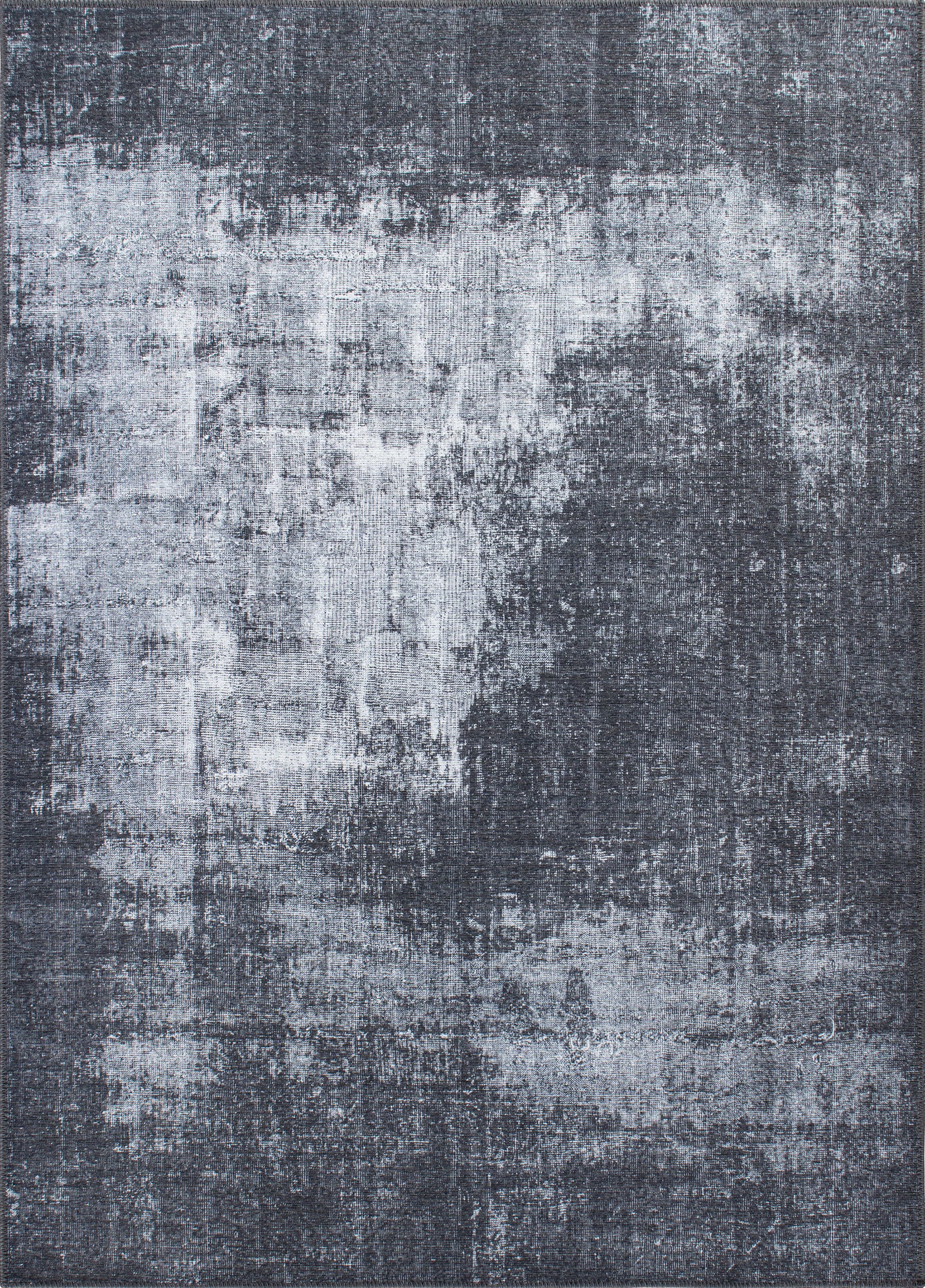 World Rug Gallery 5075DARKGRAY5X7 Somerville 5 x 7 (ft) Loomed Polyester Dark Gray Rectangular Indoor Abstract Vintage Machine washable Area rug