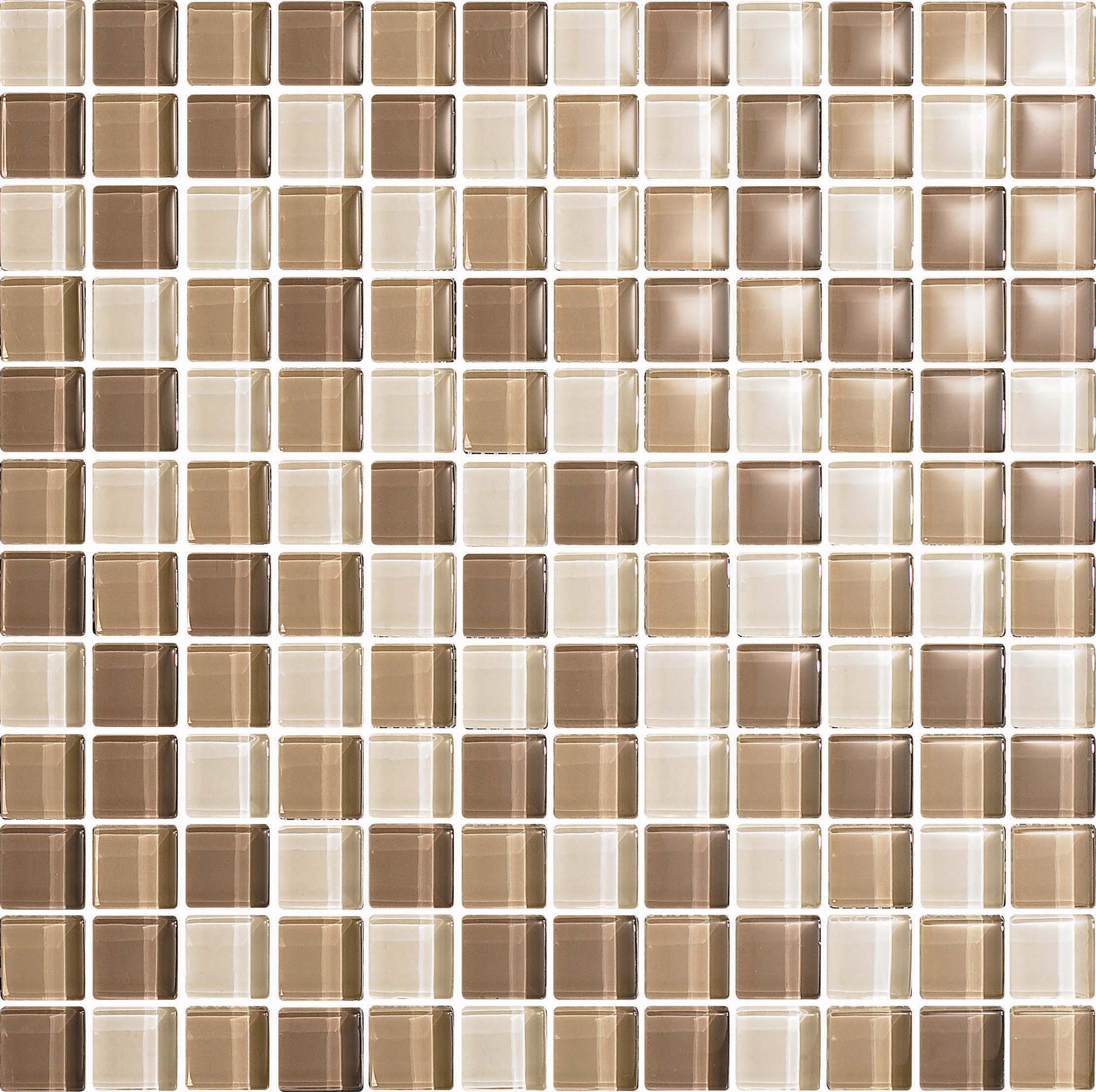 EPOCH Architectural Surfaces 1605 Color Blends Browns/Tans Multi-finish Glass Uniform Squares Tile (4.64-sq. ft/ Carton)