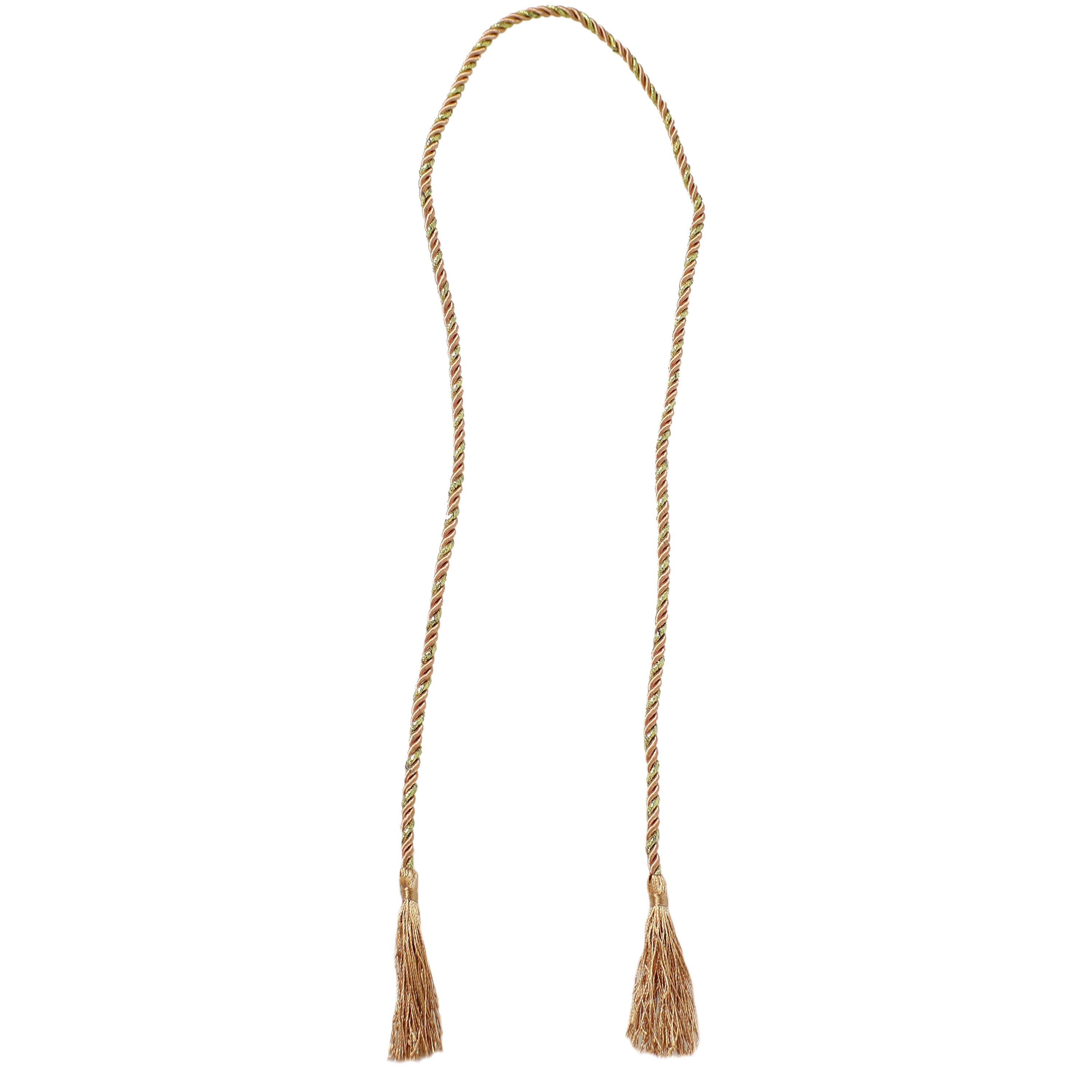 Copper Finish Polyester Rope Curtain Tiebacks with Tassels (Set of 2)