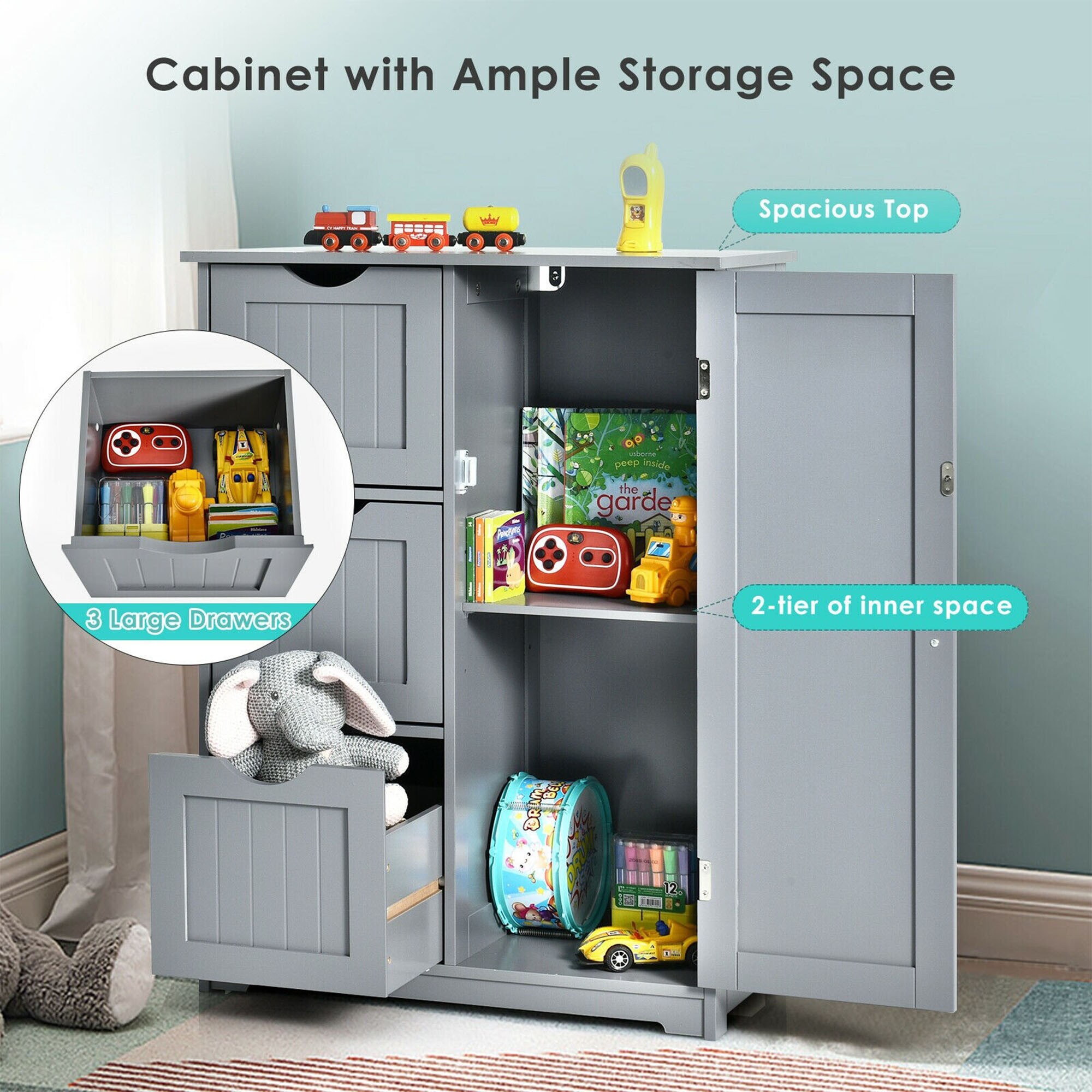 WELLFOR OUJ66236GR Linen-Cabinets - View #8