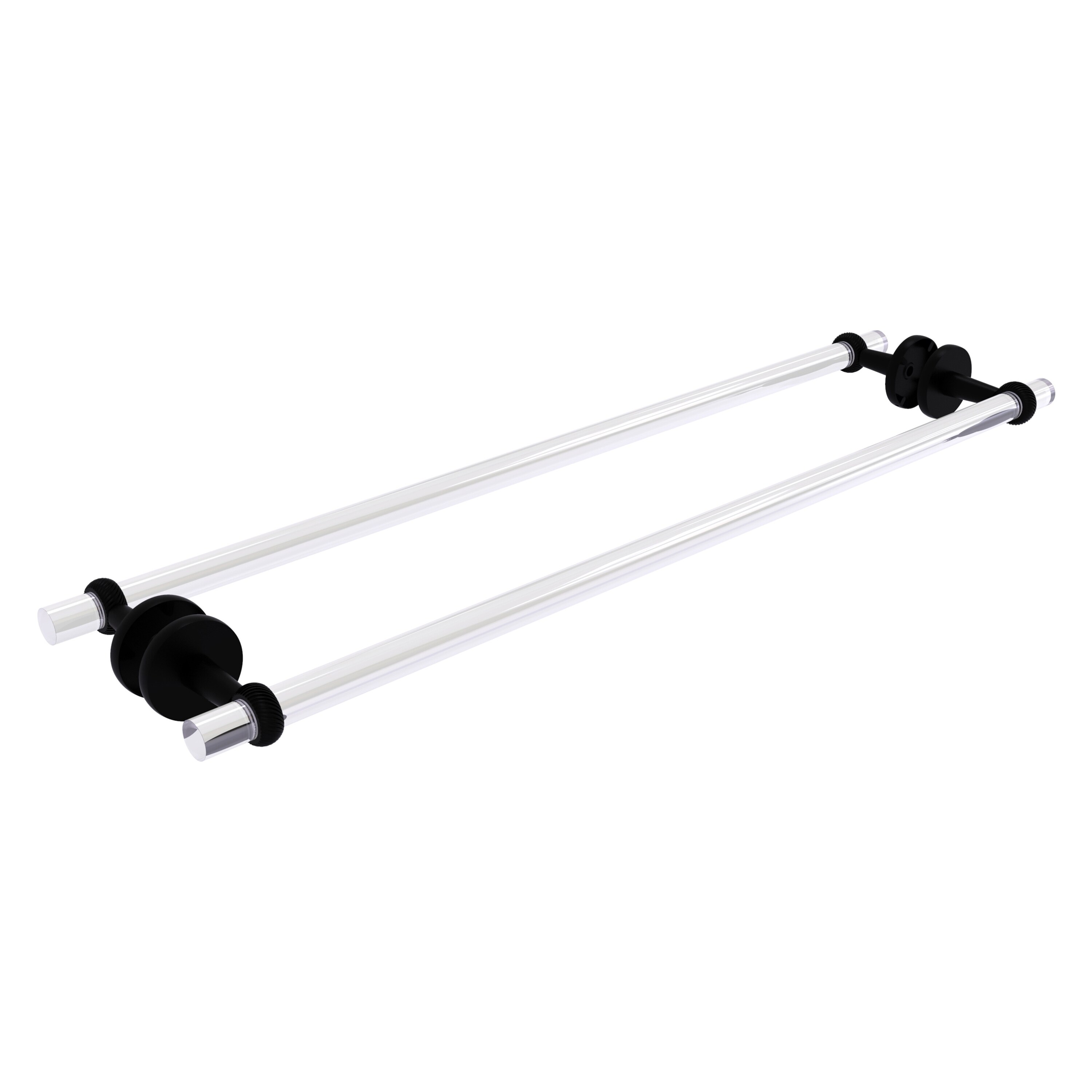 Allied Brass CV-41T-BB-30-BKM Clearview 30-in double Matte Black Wall mount Double Towel Bar