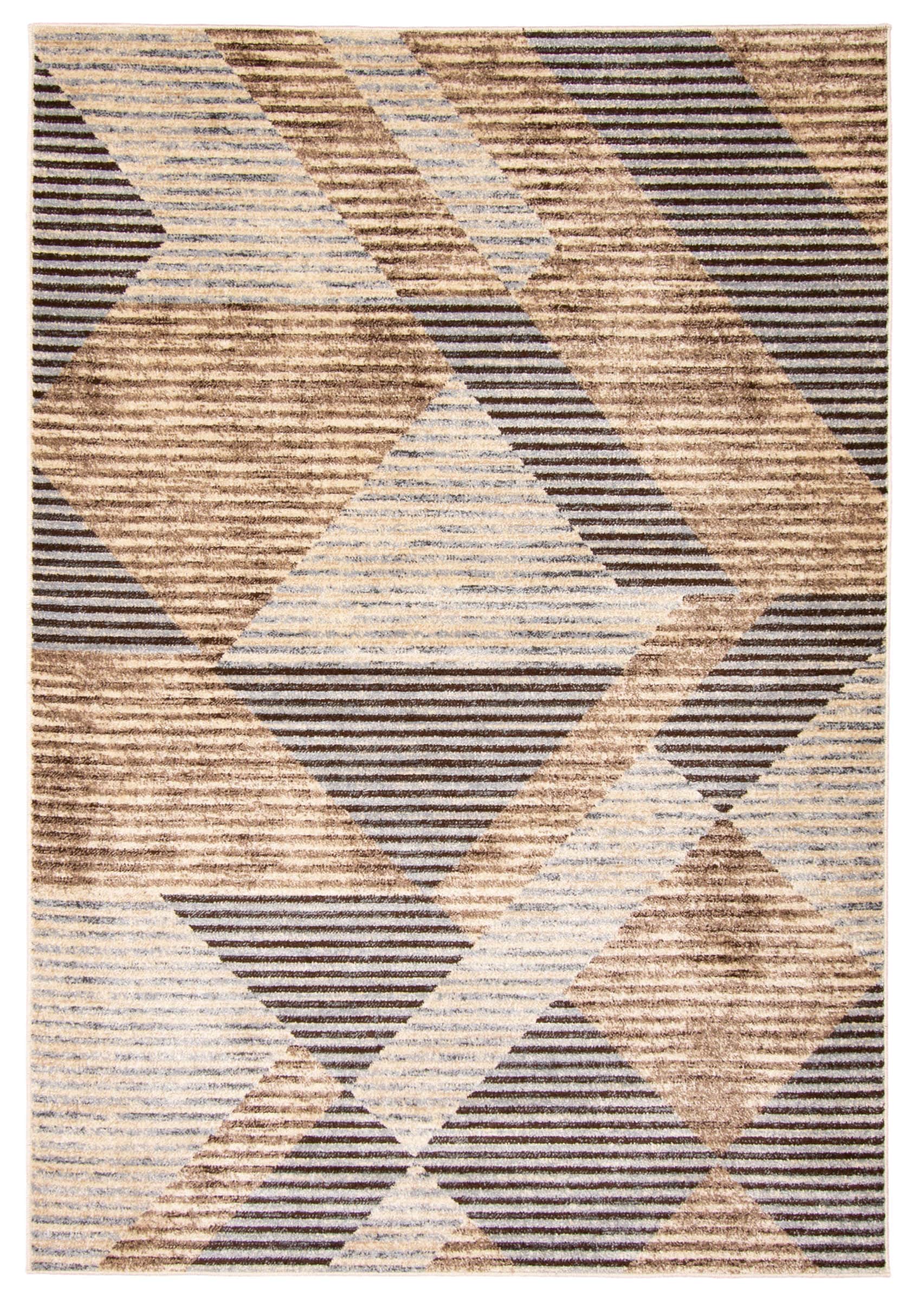 ECARPETGALLERY 353406 8 x 10 (ft) Polypropylene Tan Rectangular Indoor Geometric Area rug