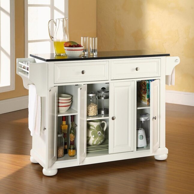 Crosley Furniture White Composite Base with Granite Top Kitchen Island (18-in x 52-in x 34-in) Crosley Furniture White Composite Base with Granite Top Kitchen Island (18-in x 52-in x 34-in)