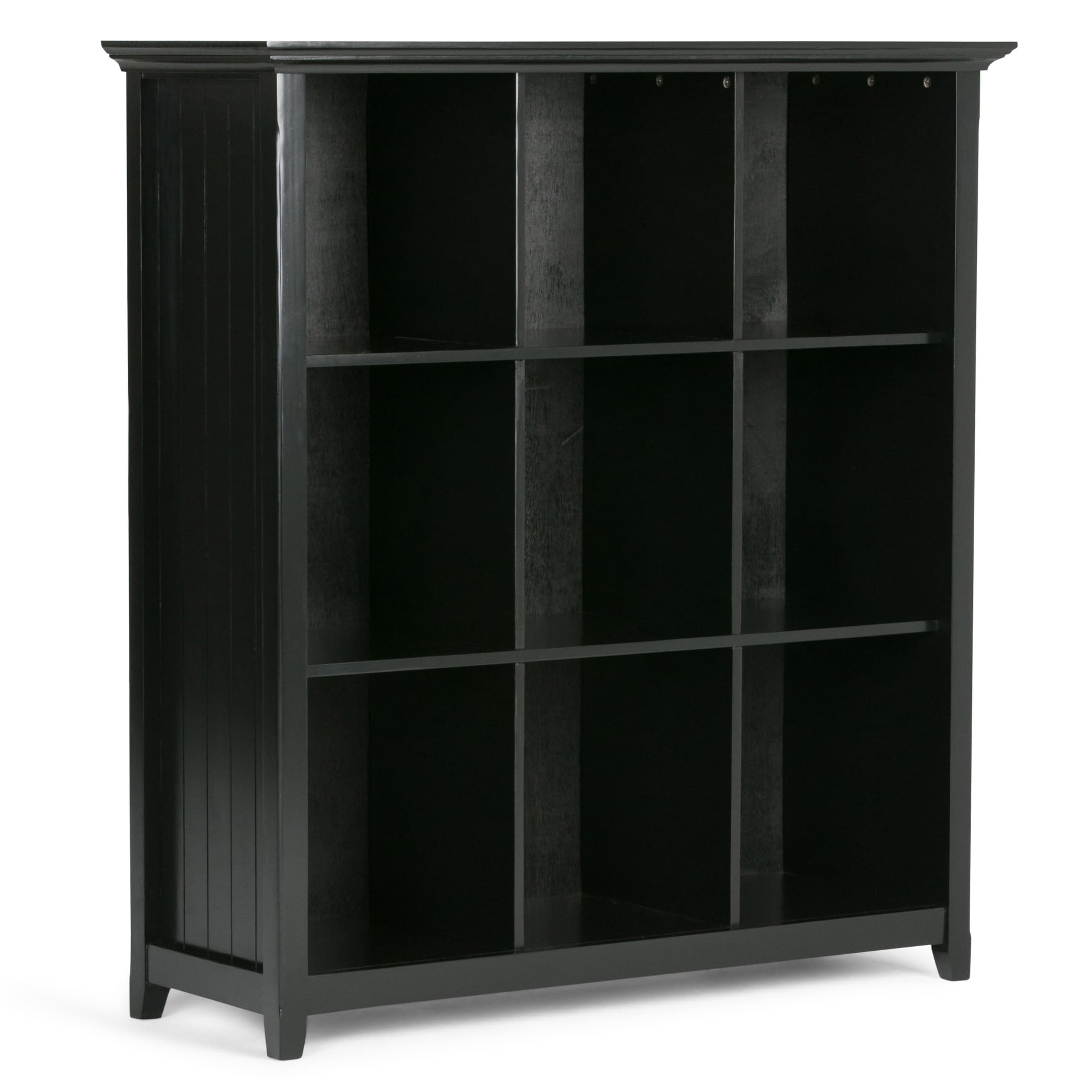 Simpli Home AXCB222-BL Acadian Black Wood 9 -Shelf Modular Bookcase ( 44-Inches W x 48-Inches H x 15.75-Inches D ) Painted