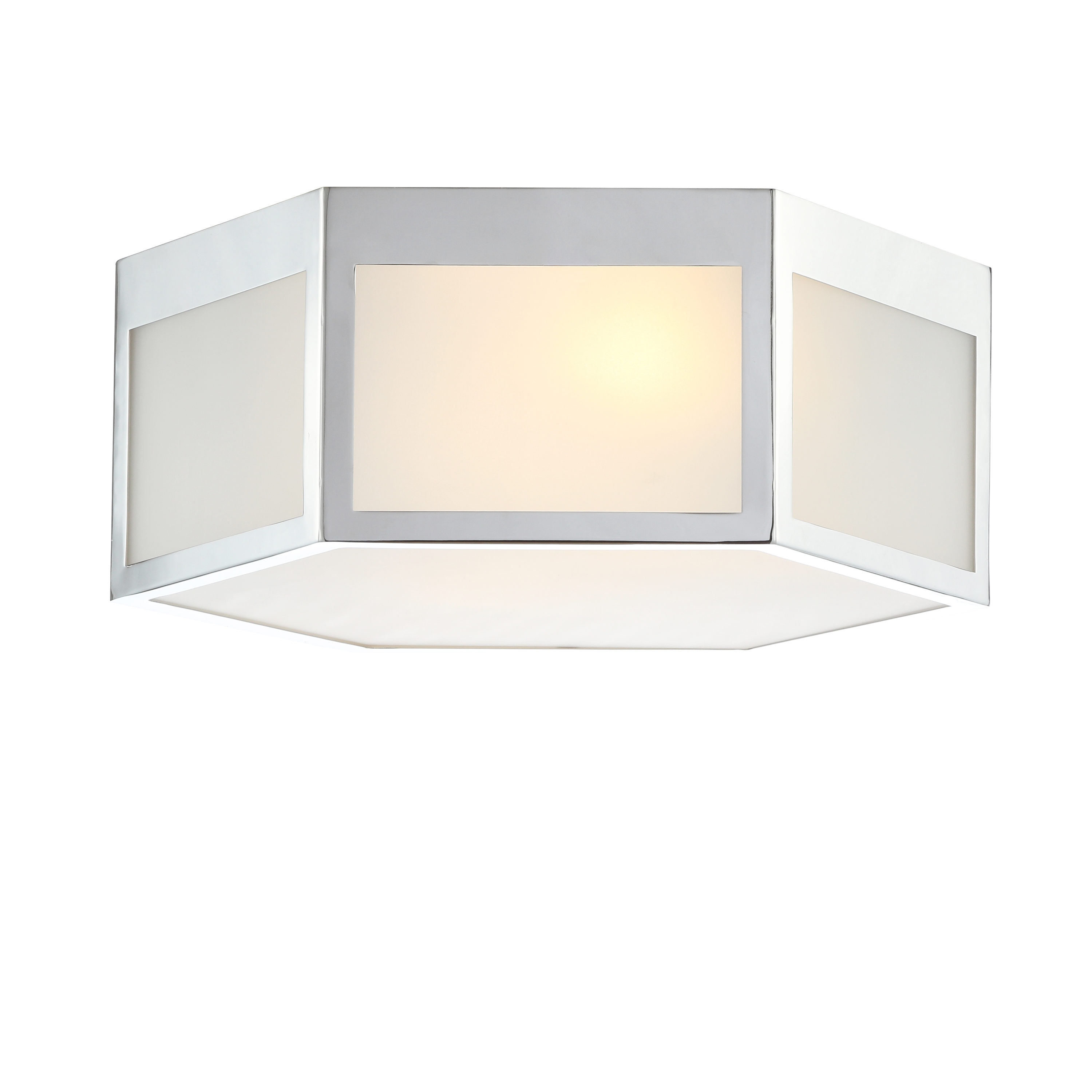 Moderno Classic 15.75" Chrome Hexagon LED Flush Mount