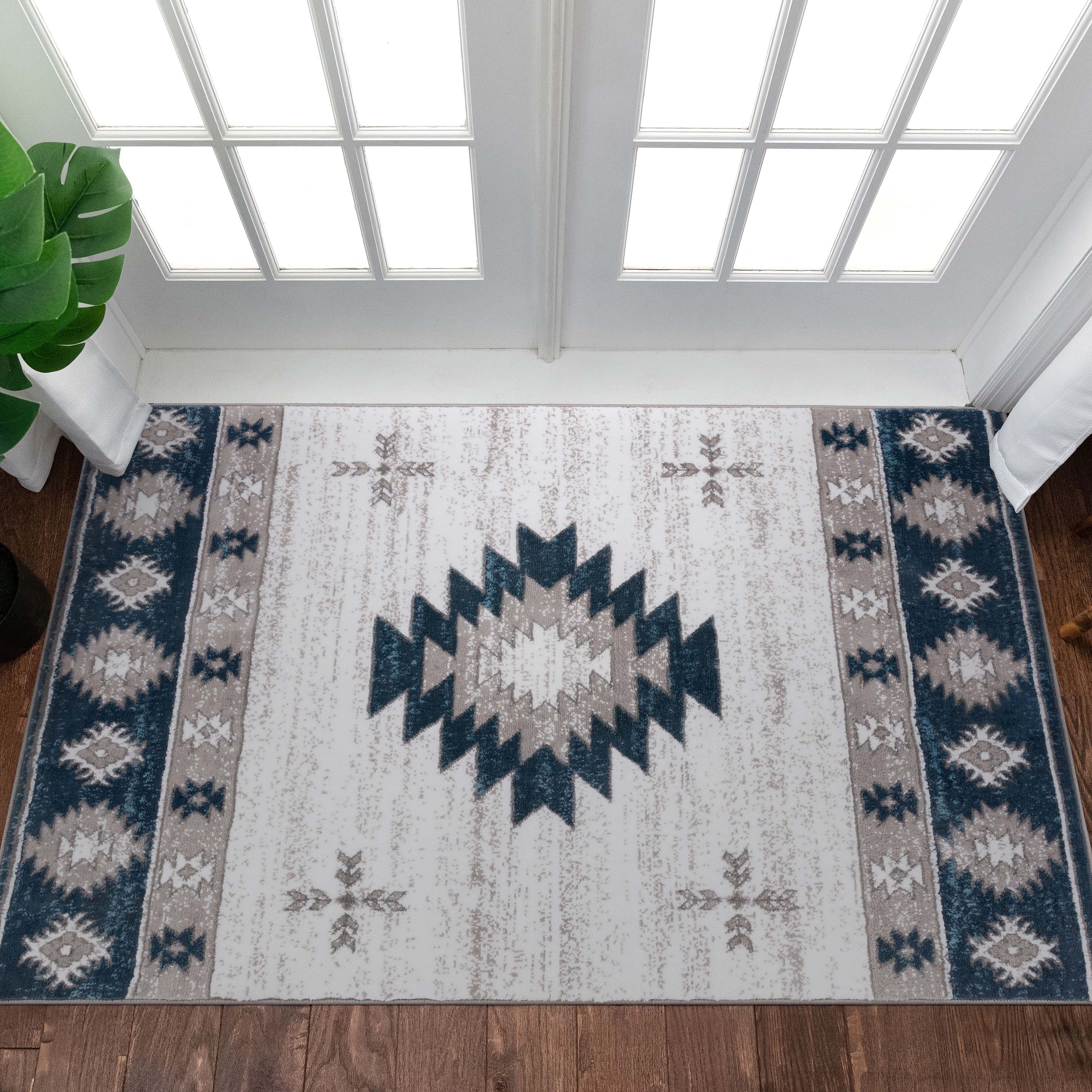 Well Woven DU-144-4 Dulcet 3 x 5 (ft) Loomed Polypropylene Blue Rectangular Indoor Tribal Southwestern Area rug