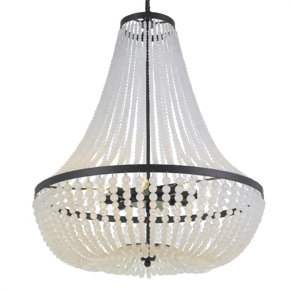 Crystorama 609-MK Rylee 8 -Light Matte Black Rustic Crystal For Use in Bathrooms, Foyers, Kitchens, Chandelier