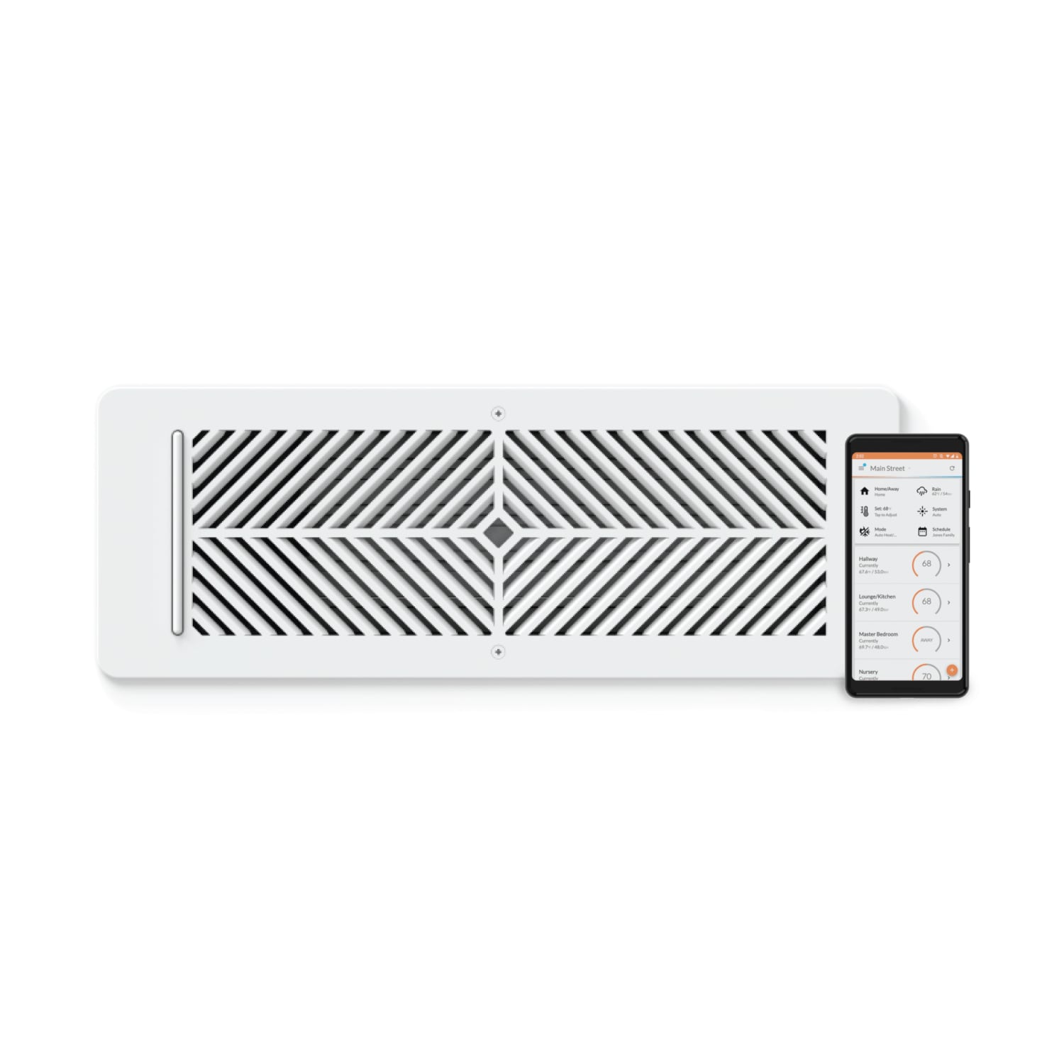 FLAIR FLAIRVENT412 Flair Smart Vent 12-Inches x 4-Inches Screw on Mount Vent Cover in Flair White