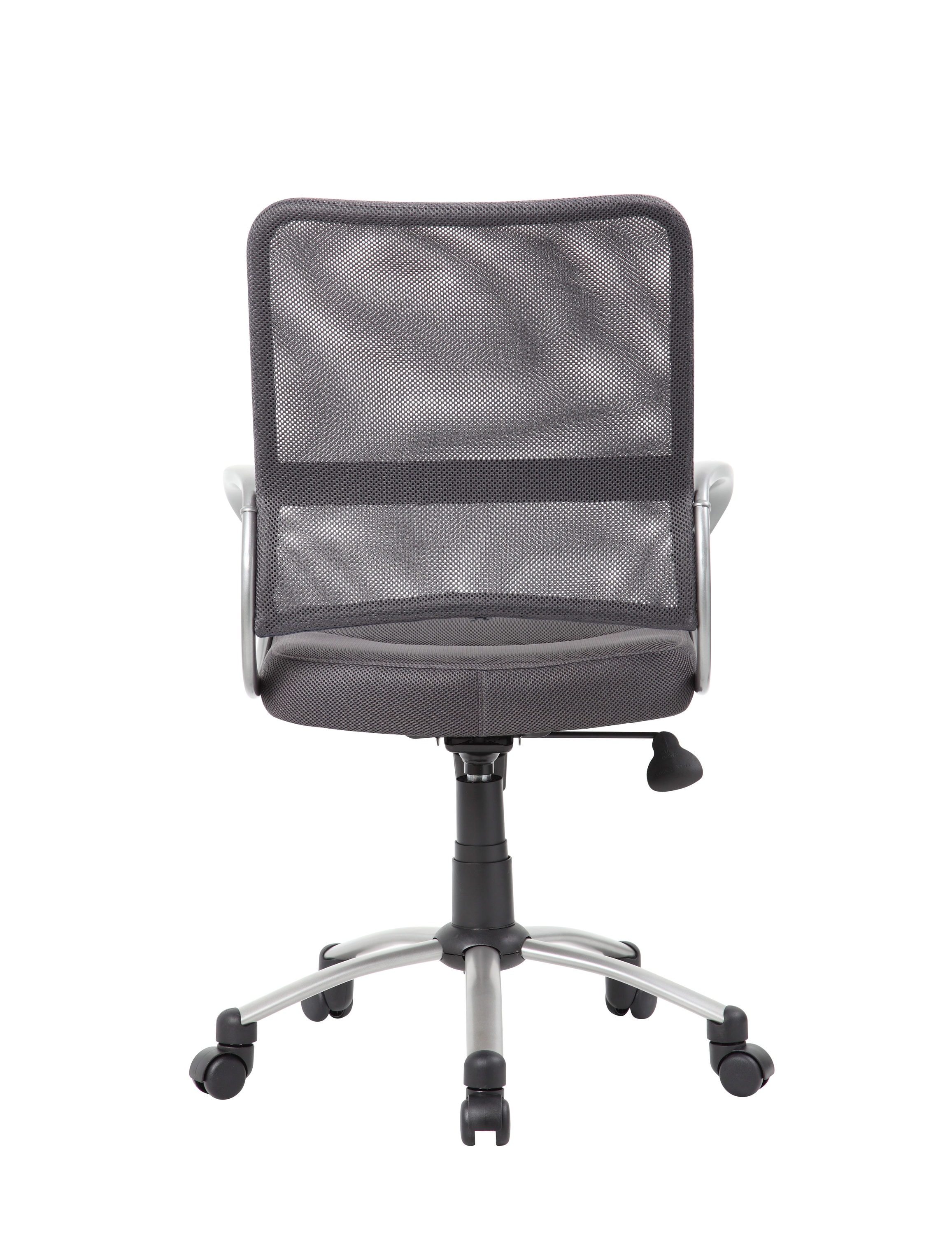 Charcoal Grey Mesh Swivel Task Chair with Pewter Finish Metal Base