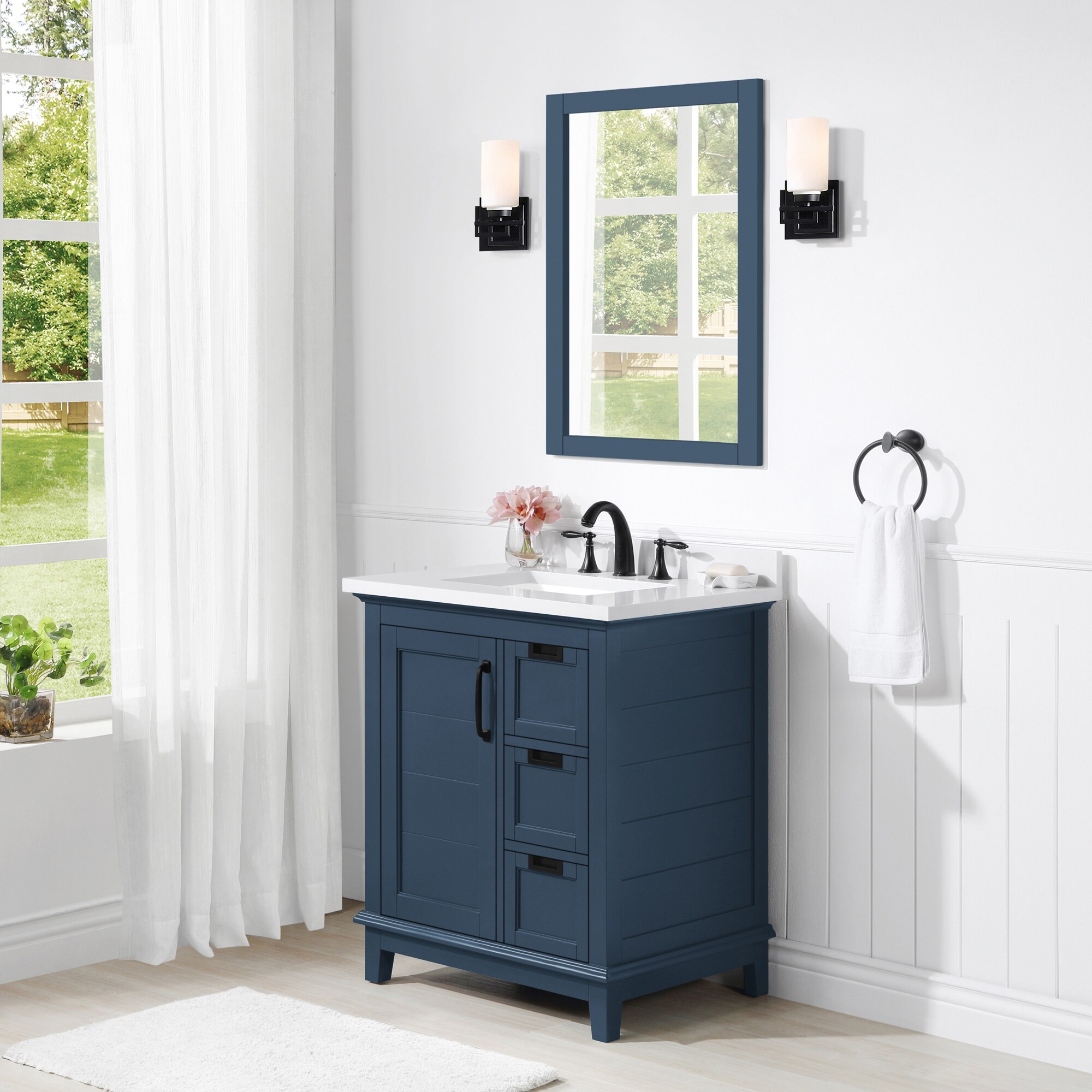 OVE Decors Pembroke 30-in Grayish Blue Undermount Single Sink Bathroom ...