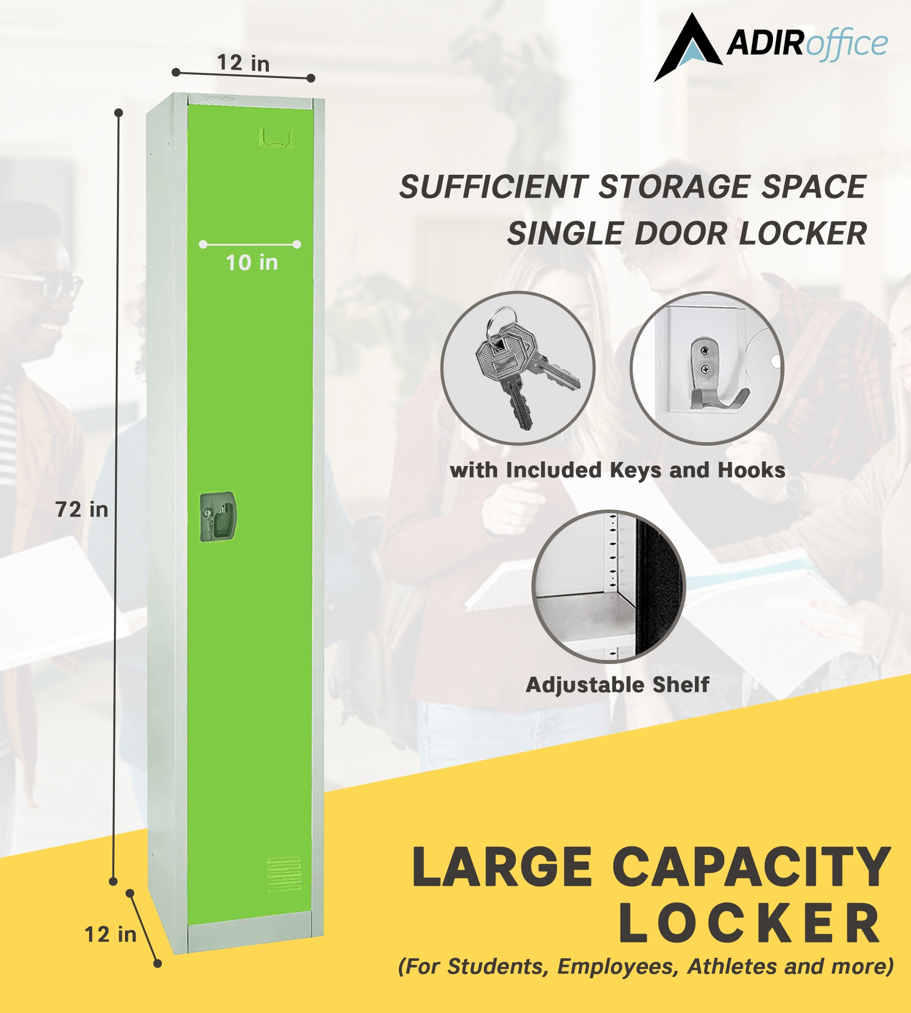 AdirOffice 629-201-GRN-2PK Storage-Lockers - View #3