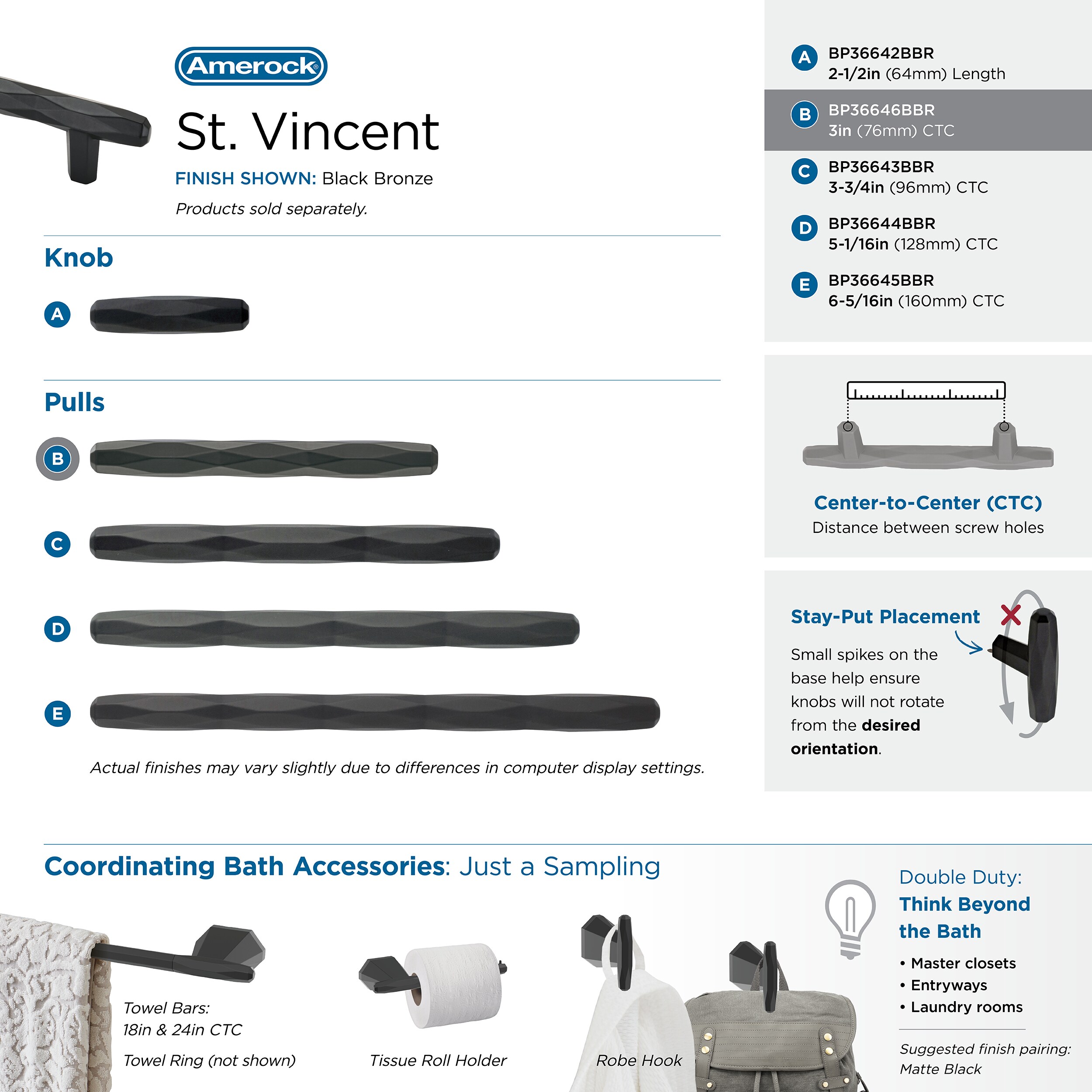 Amerock BP36646BBR Cabinet-Pulls - View #9