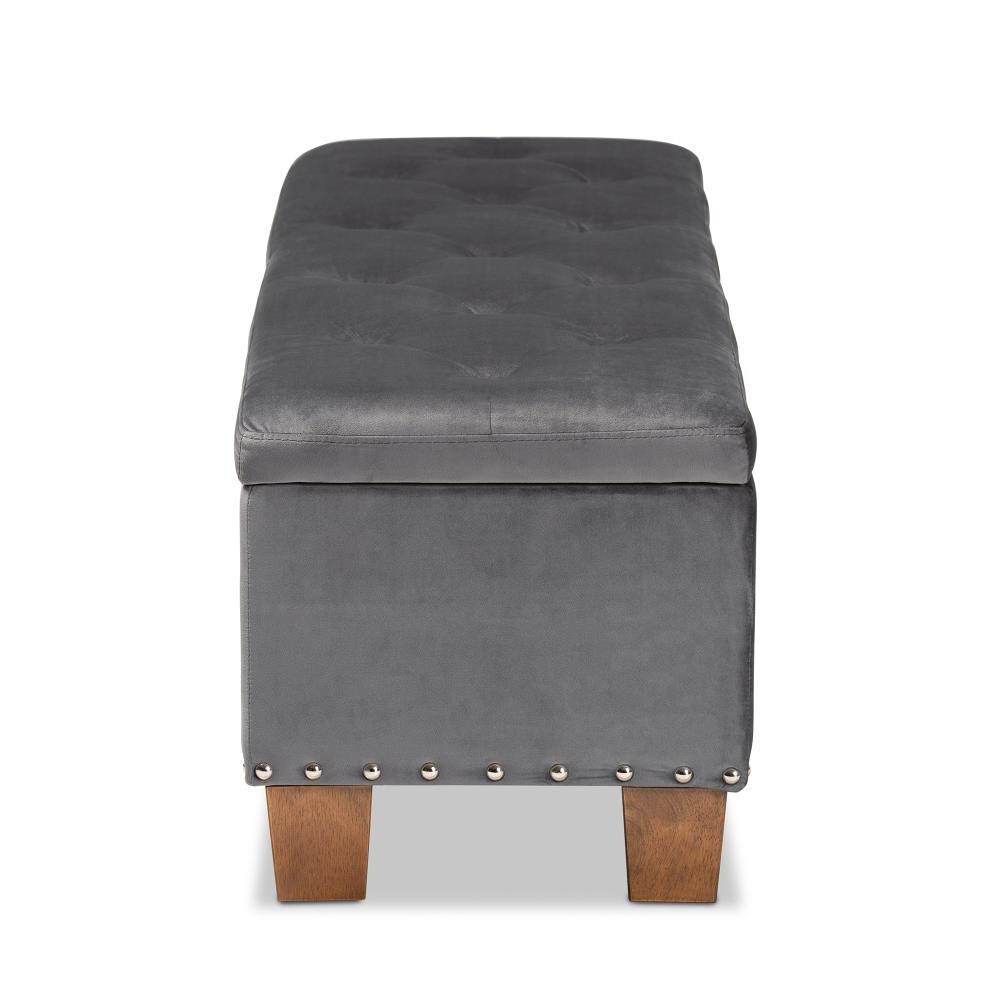 Baxton Studio Hannah Modern Grey Brown Storage Bench with Storage