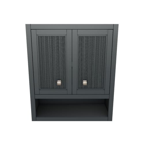 KOHLER Hearthaven 24-in x 28-in x 10-in Slate Grey Soft Close Bathroom Wall Cabinet