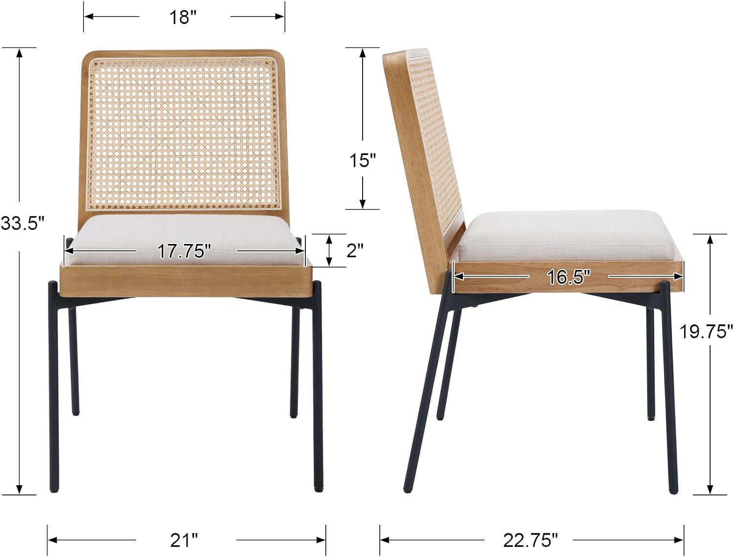 Vynxaria LEXY0130-DJCY-2NAU Dining-Chairs - View #6