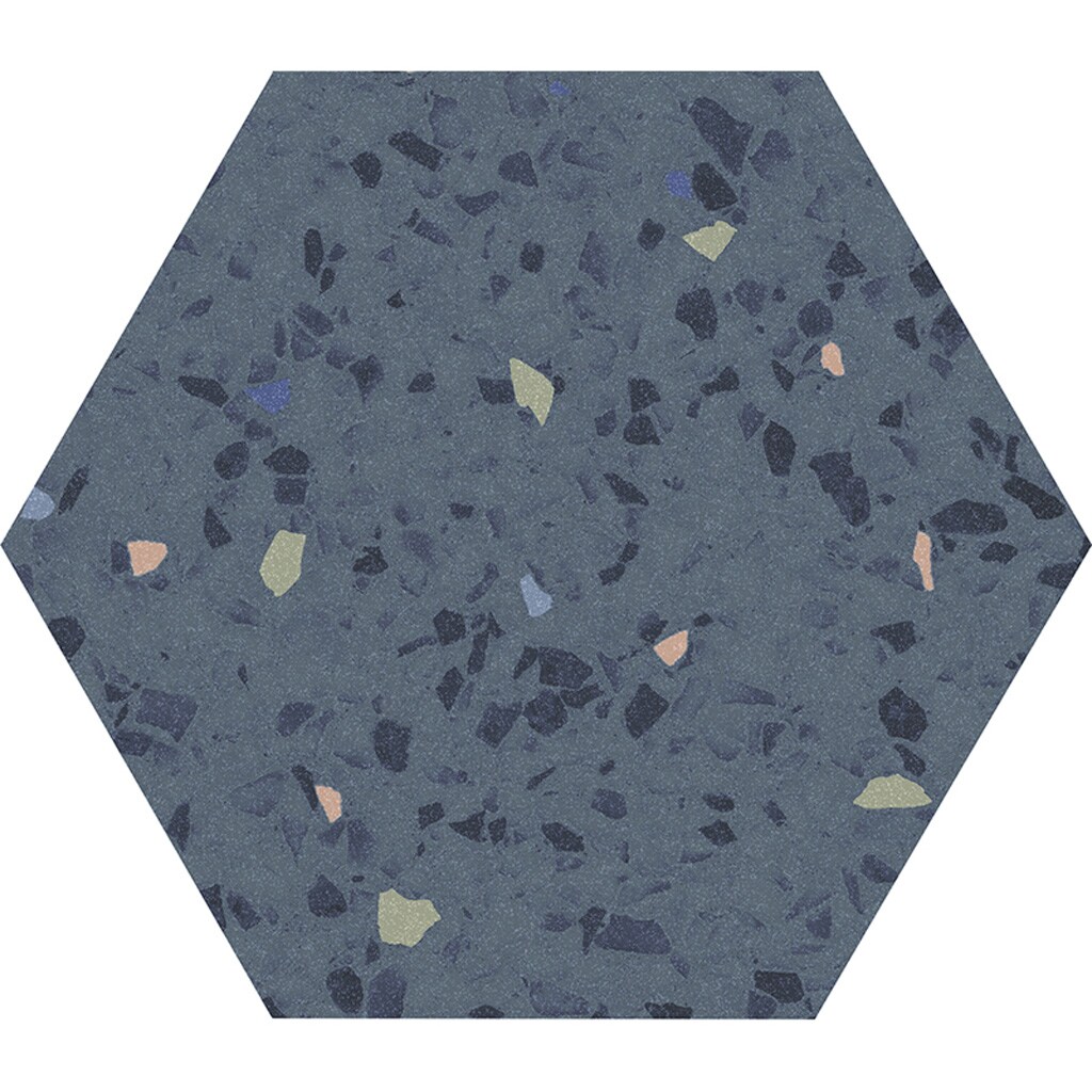 Apollo Tile TER88BLUSPKA Terra Mia Blue 8-1/2-in x 9-7/8-in Matte Porcelain Patterned Hexagon Floor and Wall Tile (9.93-sq. ft/ Carton)