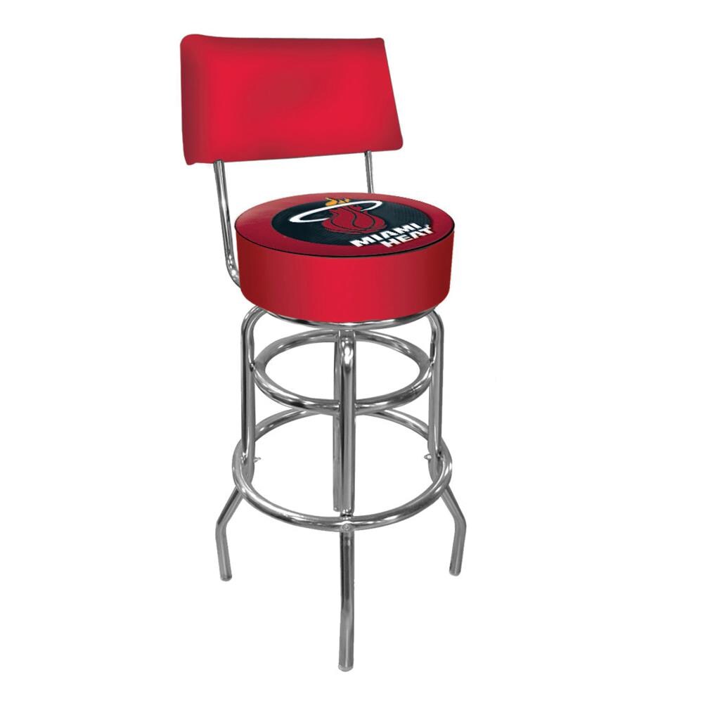 Trademark Gameroom Miami Heat Bar Stools with Backs Chrome Bar