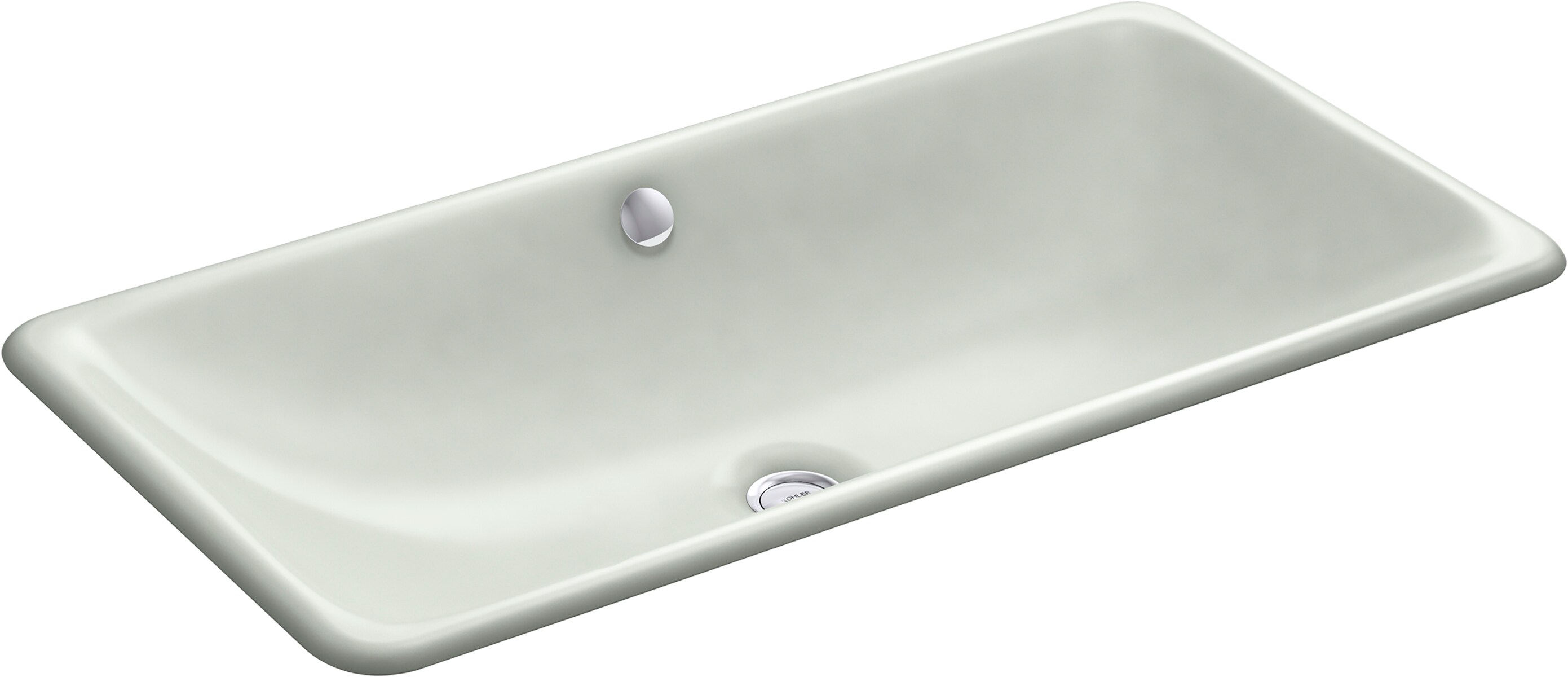 KOHLER Iron Plains 30 in. Drop-In/Under-Mount Cast Iron Bathroom Sink in Sea Salt