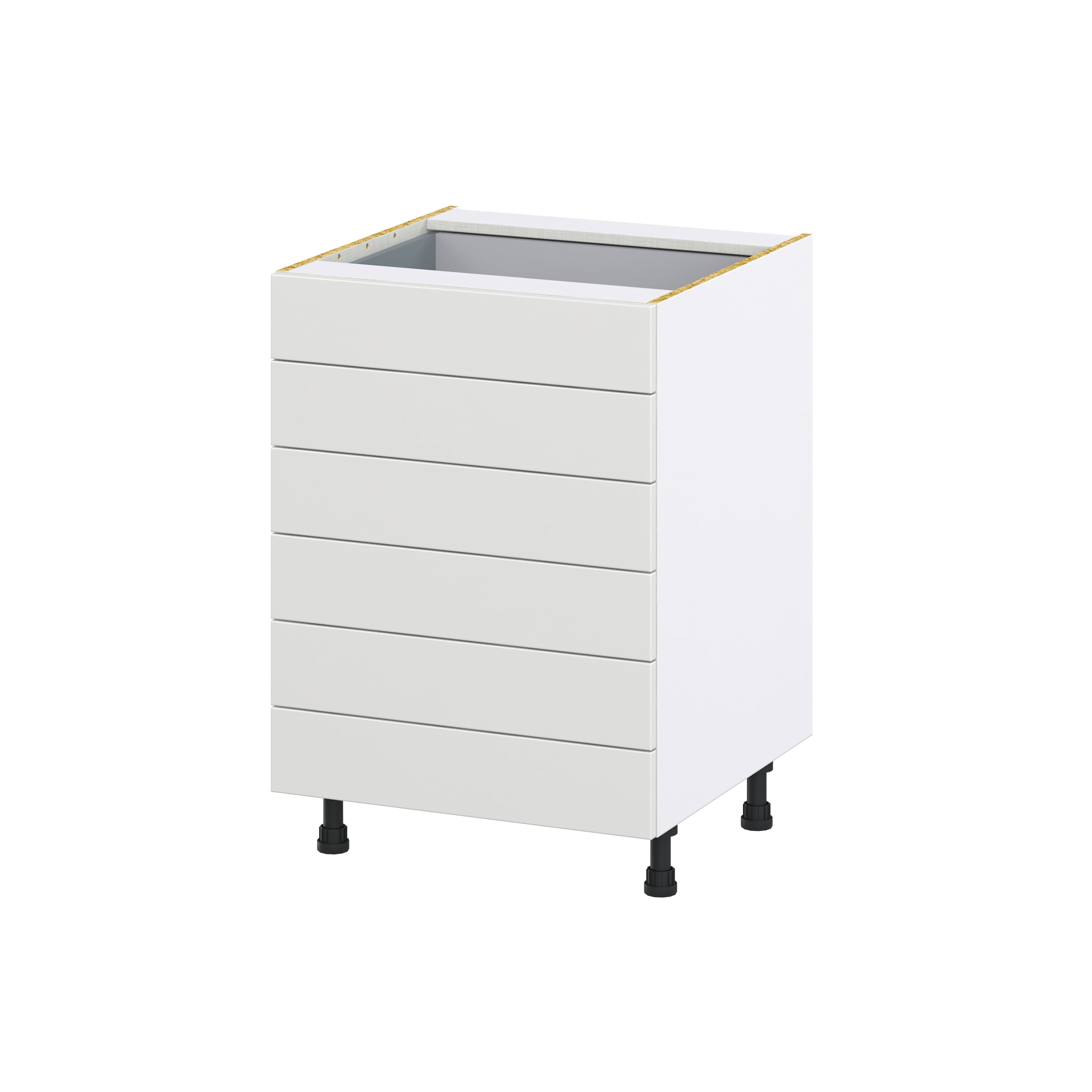 Hugo&Borg Riviera 15-in W x 34.5-in H x 24-in D Bright White 6-Drawer Base Fully Assembled Cabinet