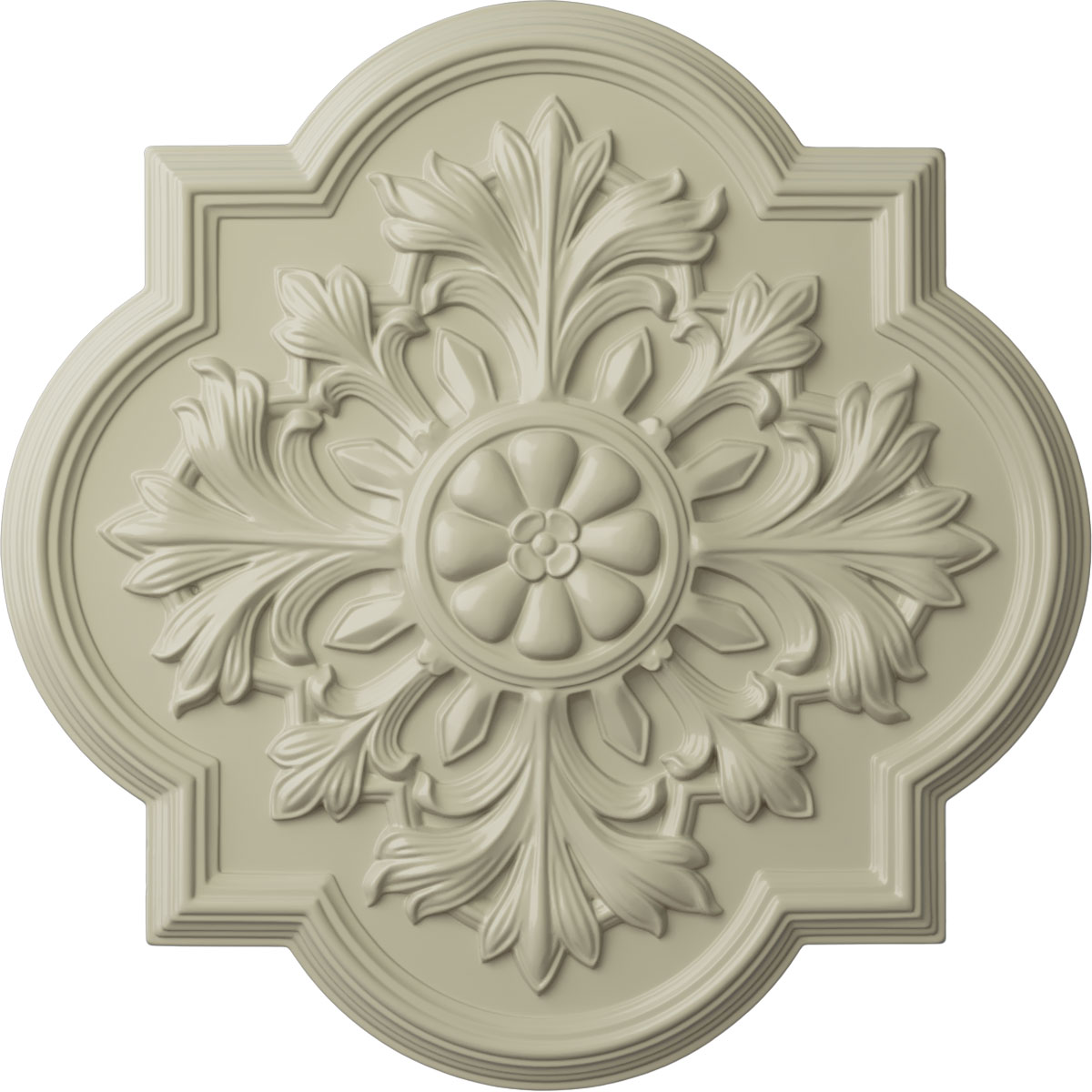 Ekena Millwork CM20BOCYF Bonetti 20-in W x 20-in L Painted Clear Yellow Polyurethane Whole Ceiling Medallion