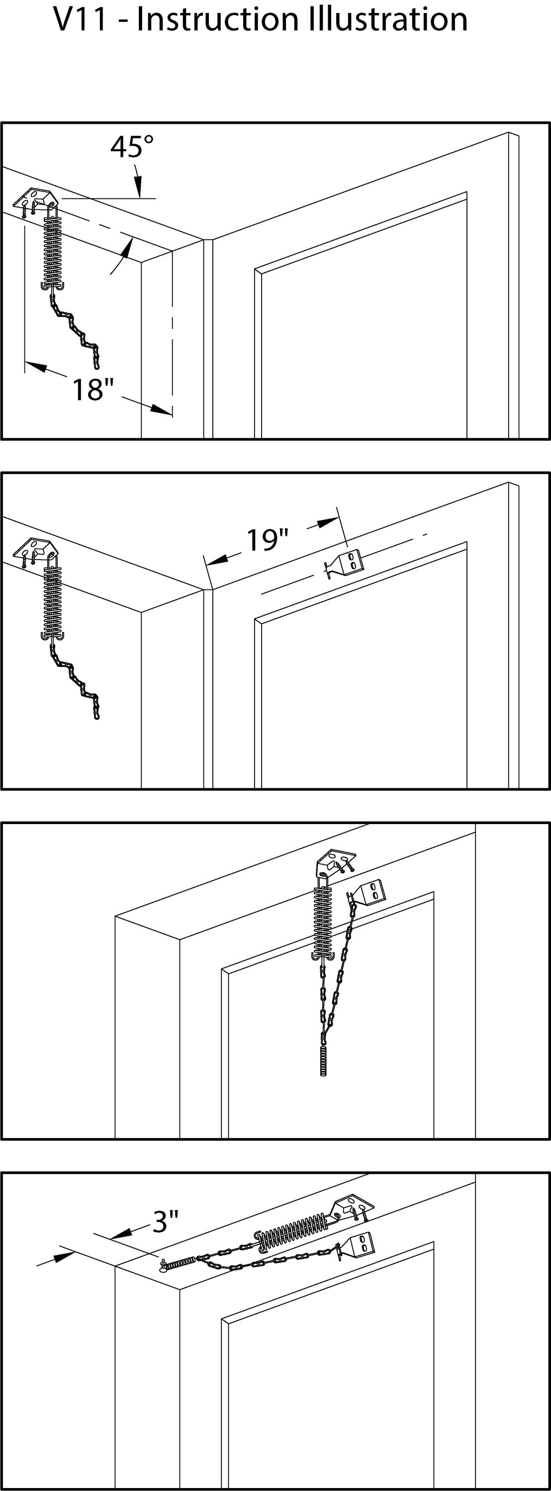 WRIGHT PRODUCTS 13in Adjustable Zinc Metal Screen/Storm Door Chain